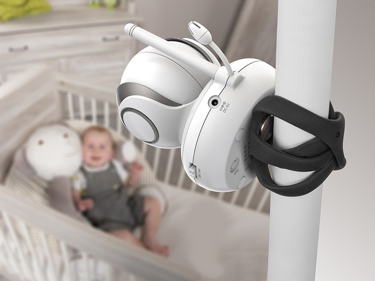 Soporte flexible universal para cámaras de vigilabebés Motorola STARGRIP – Brazo 360° compatible con PIP, VM50G, VM45, VM55 y VM855 - Blanco Blanco-4
