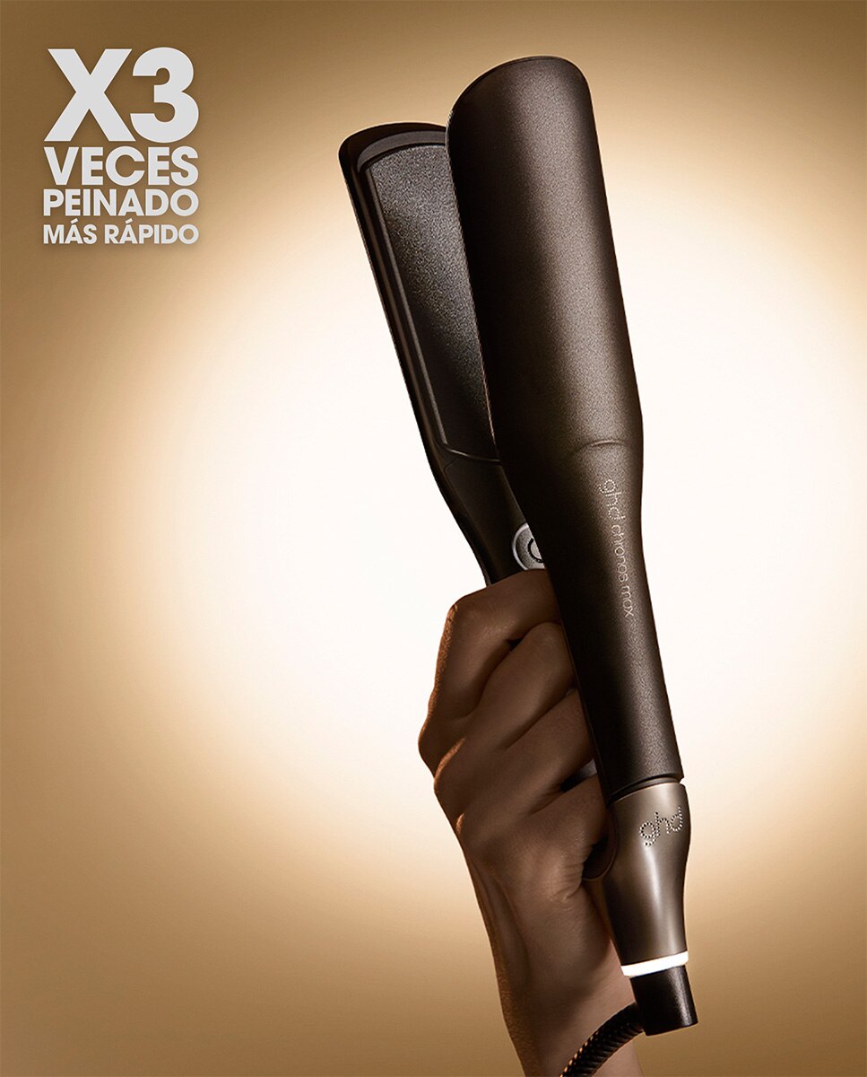 Plancha de pelo con placas anchas ghd chronos max negra 3