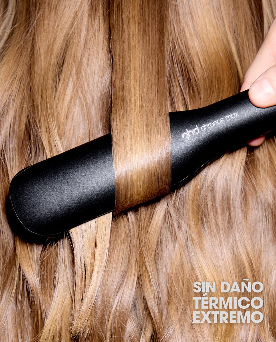 Plancha de pelo con placas anchas ghd chronos max negra 5