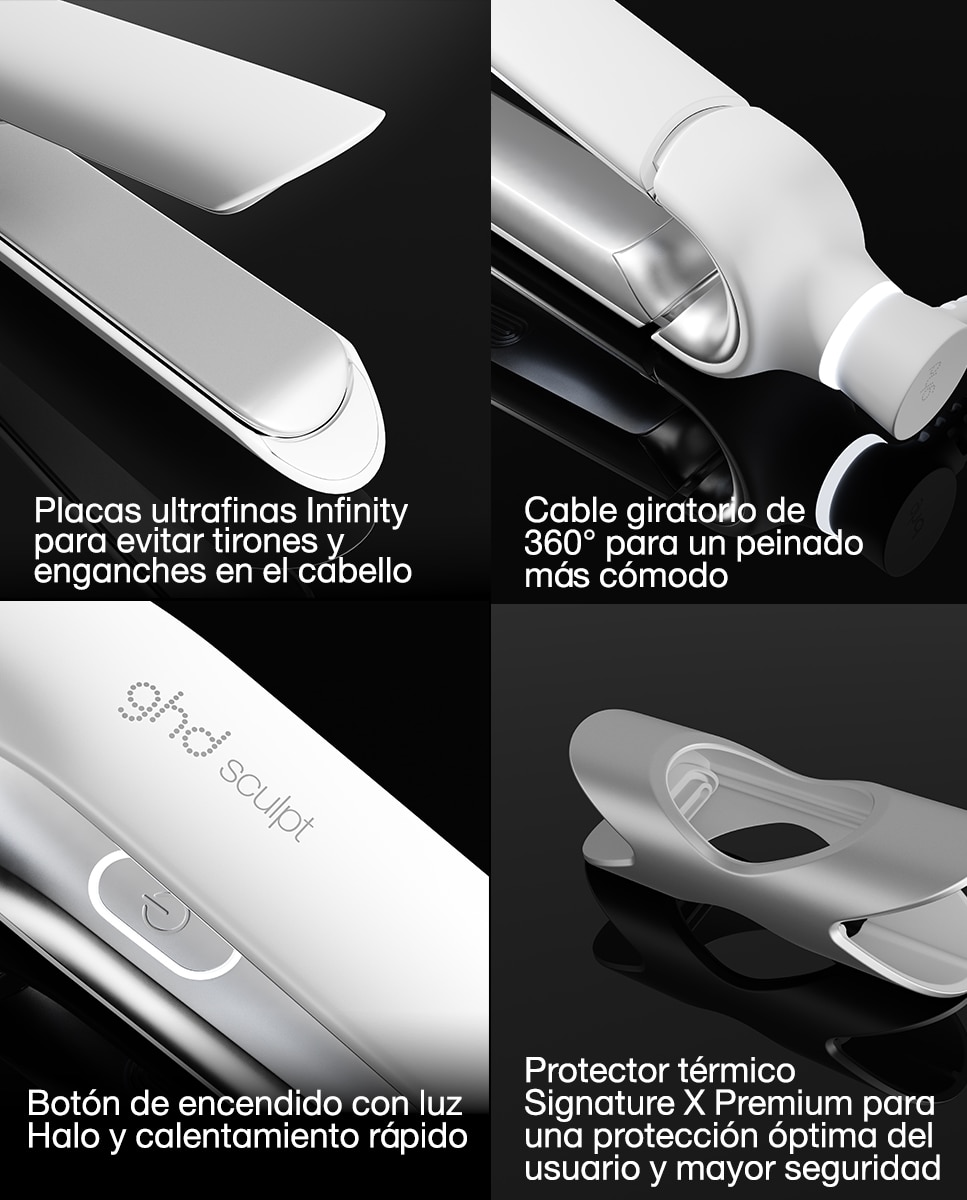 Plancha de pelo interactiva ghd sculpt blanca 7