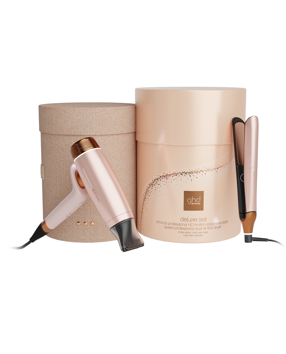 Imagen 1 de Set de regalo ghd deluxe secador Speed y plancha Chronos beige cashmere