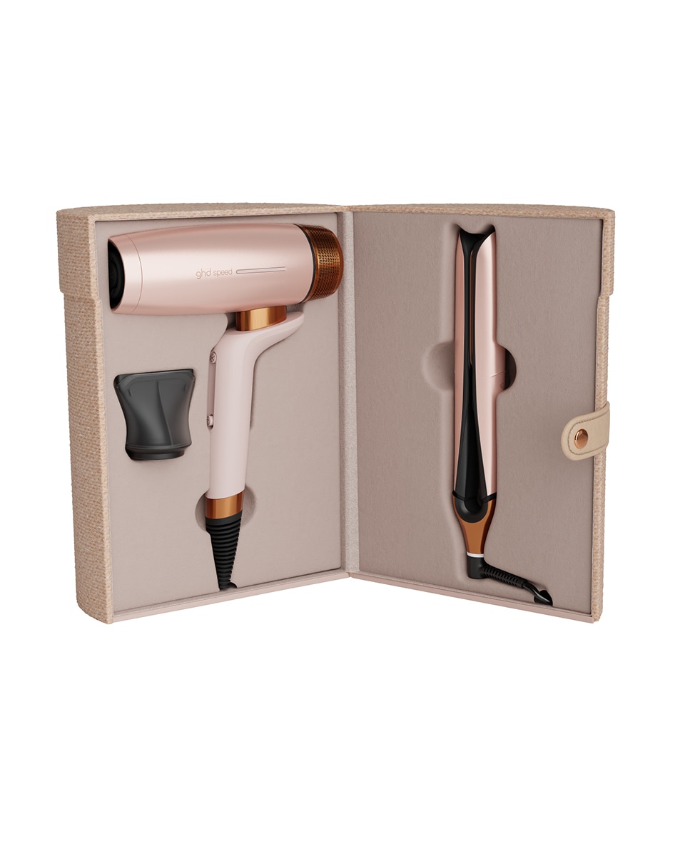 Imagen 2 de Set de regalo ghd deluxe secador Speed y plancha Chronos beige cashmere
