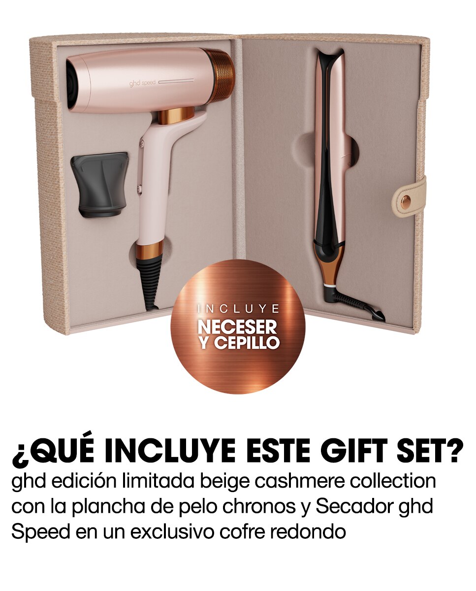 Imagen 6 de Set de regalo ghd deluxe secador Speed y plancha Chronos beige cashmere