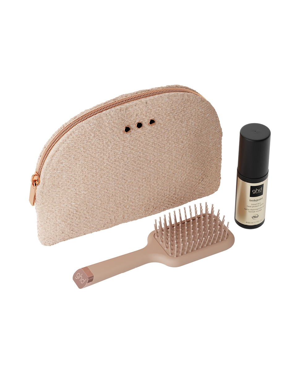 Imagen 0 de Set regalo ghd con neceser, protector y mini cepillo beige cashmere