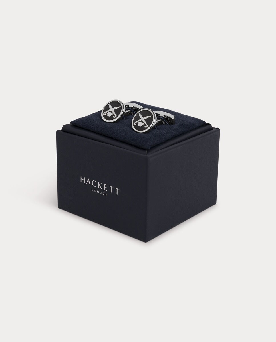 Gemelos en forma de botón con acabado esmaltado · Hackett · El