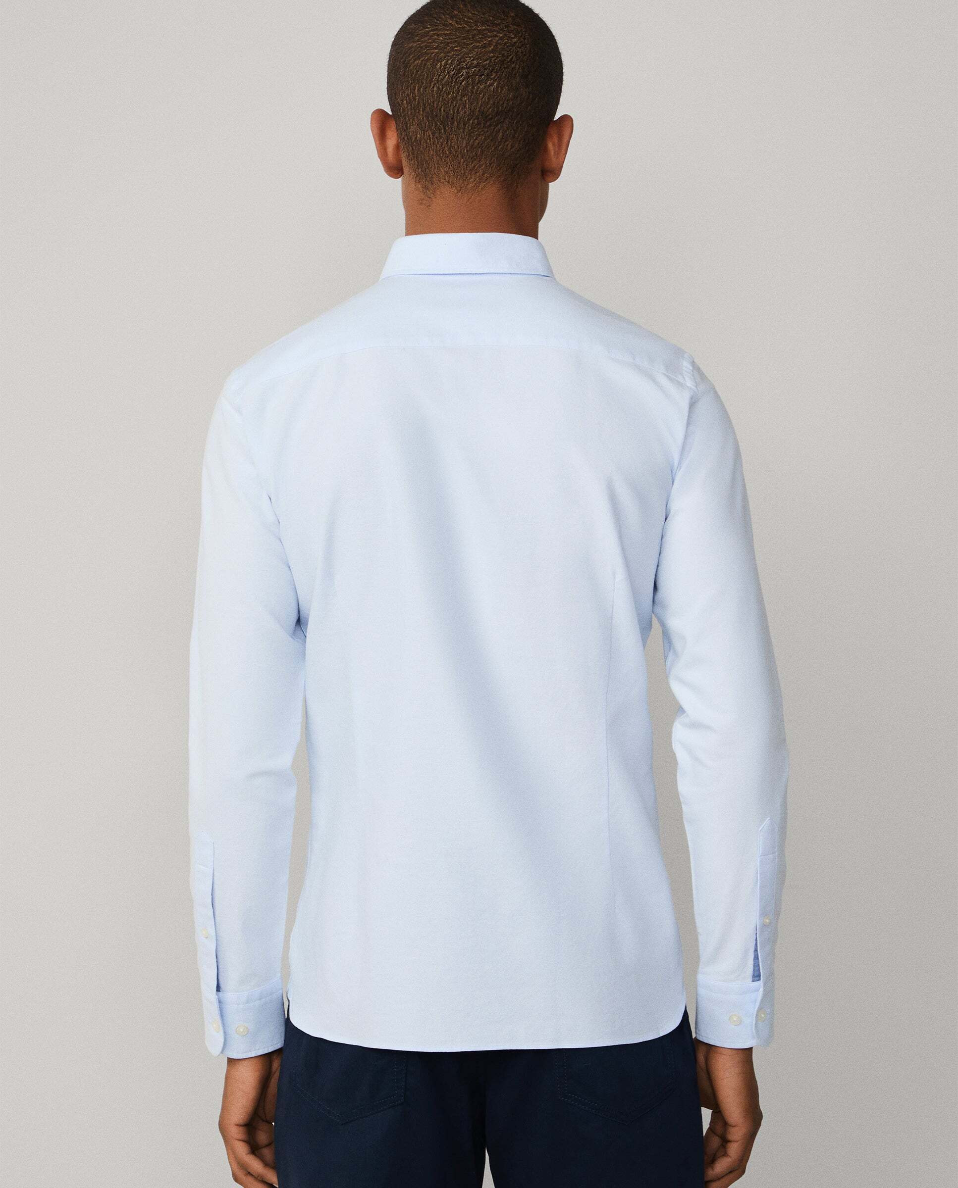 Camisa de hombre oxford lavada fit tailored - Hackett - Azul Azul-3