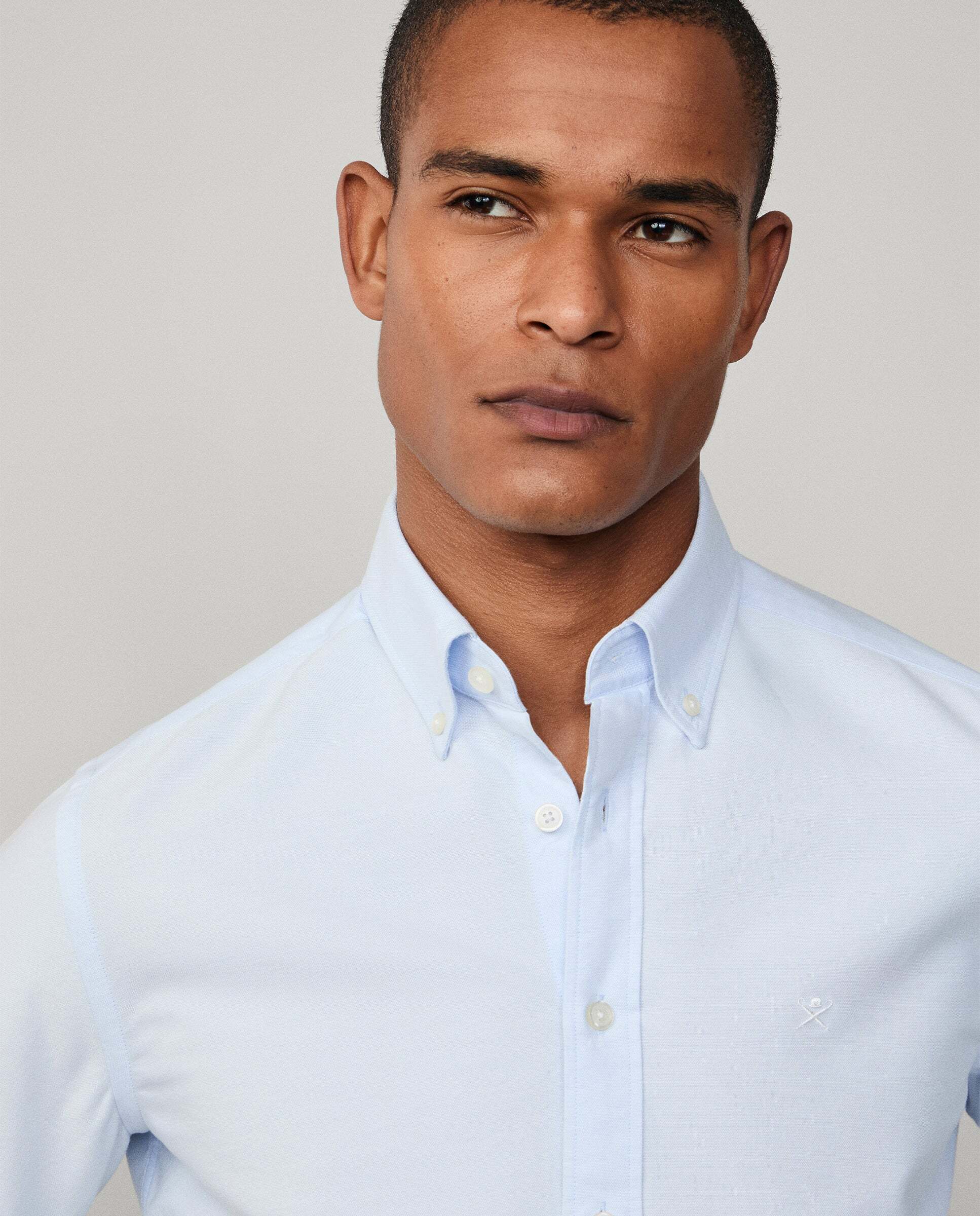 Camisa de hombre oxford lavada fit tailored - Hackett - Azul Azul-4