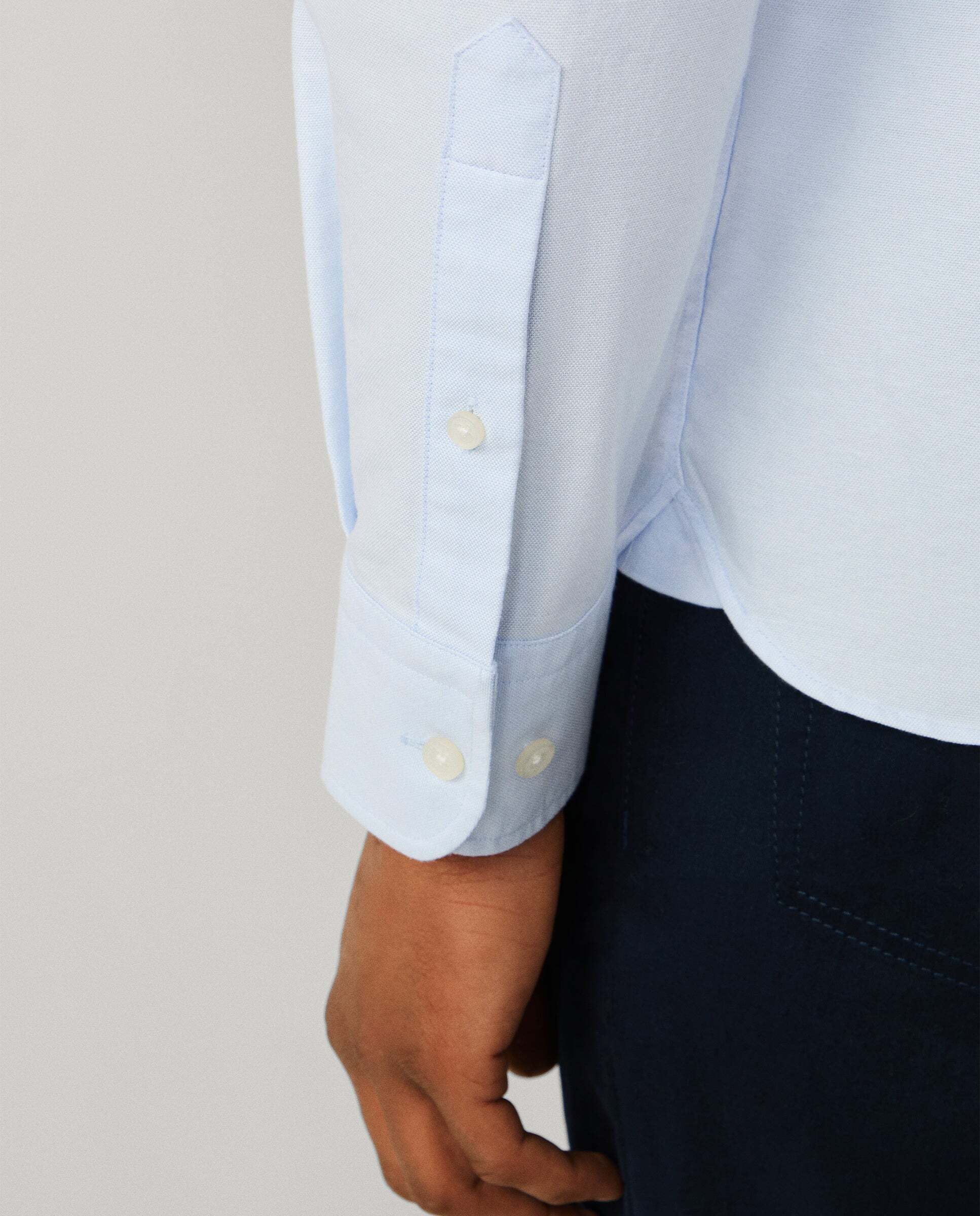 Camisa de hombre oxford lavada fit tailored - Hackett - Azul Azul-5