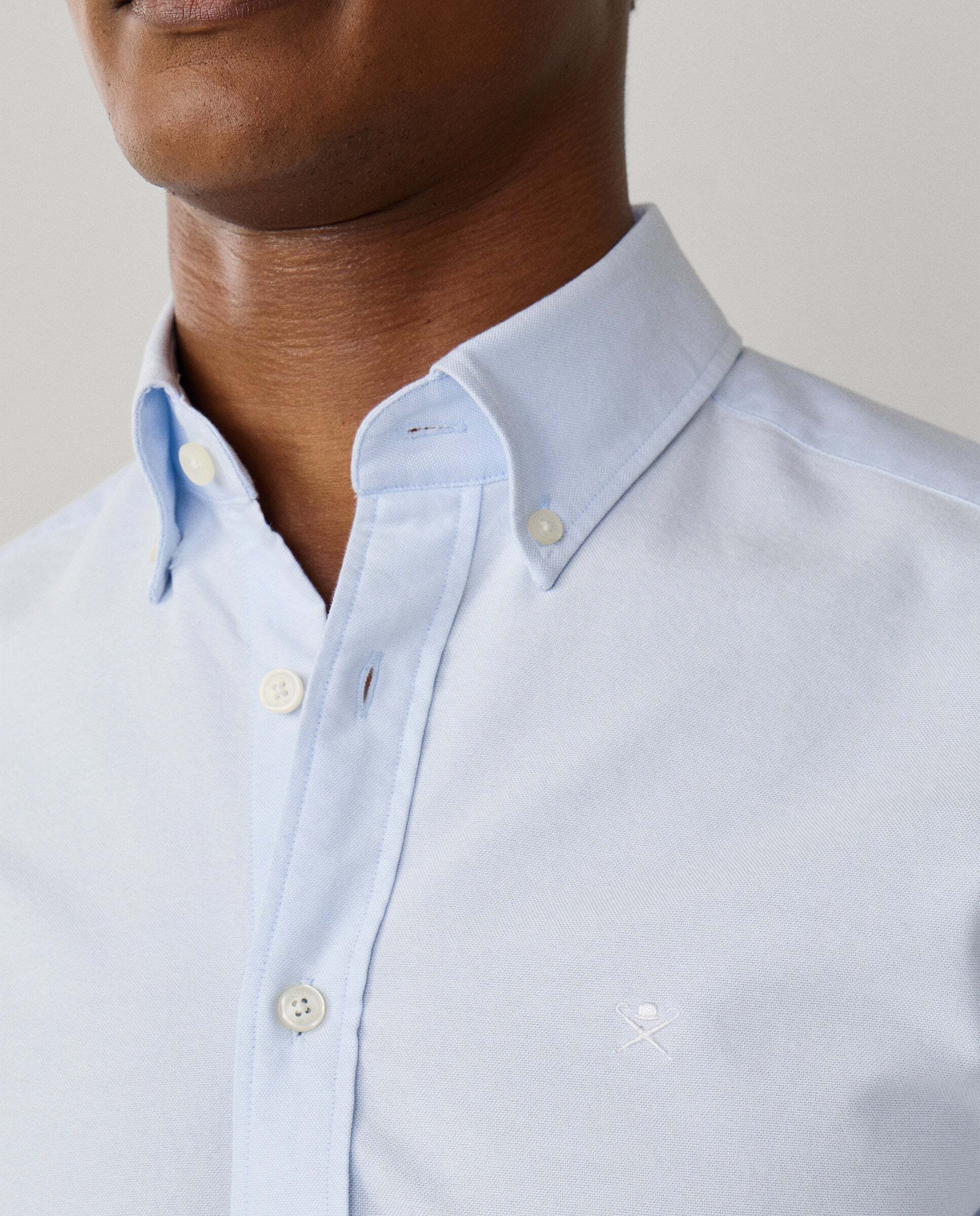 Camisa de hombre oxford lavada fit tailored - Hackett - Azul Azul-6