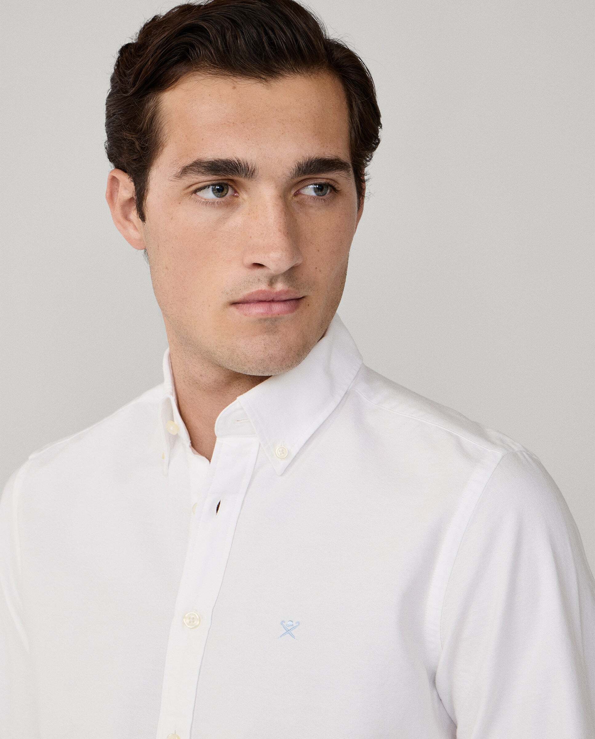 Camisa de hombre oxford lavada fit tailored - Hackett - Blanco Blanco-4