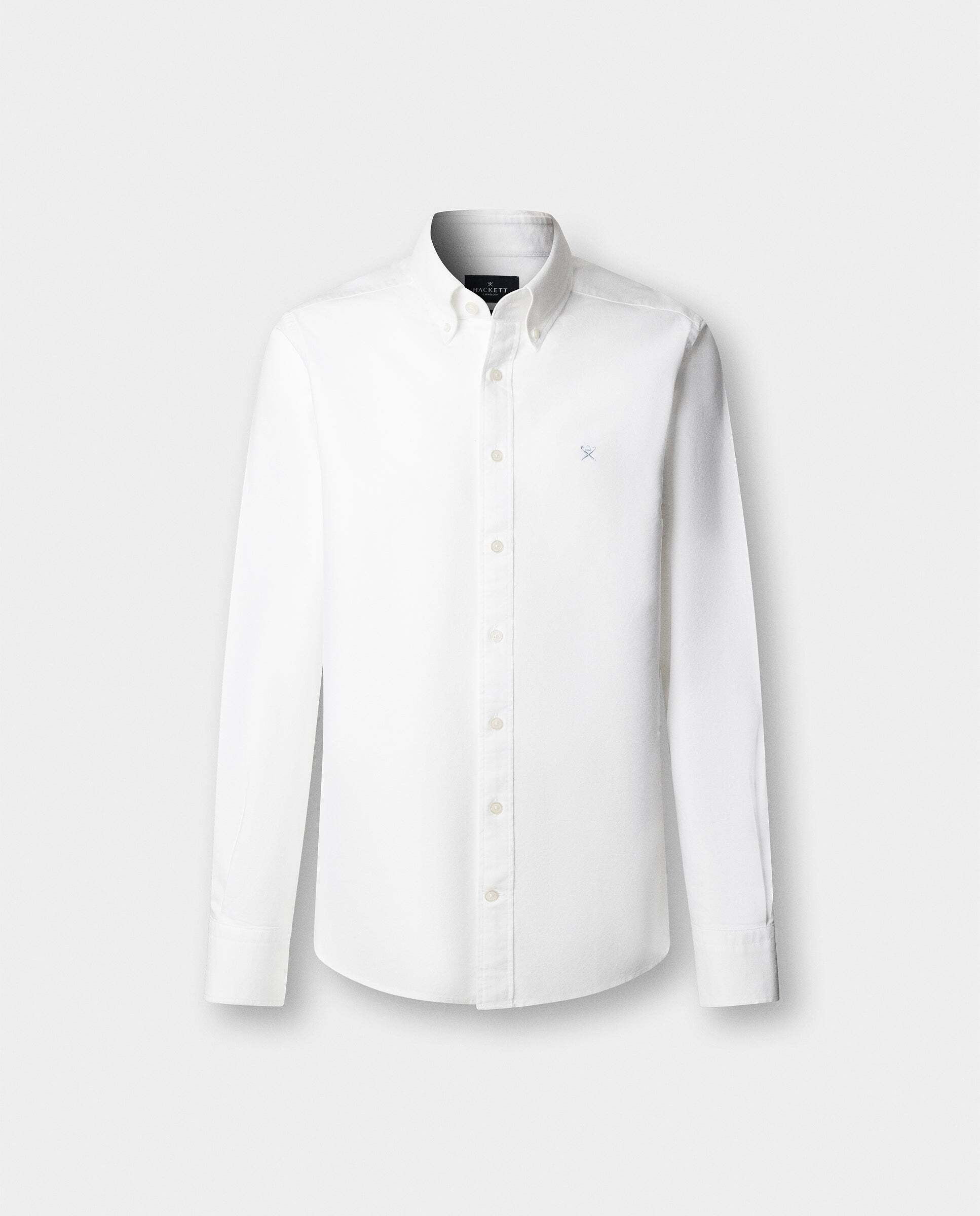 Camisa de hombre oxford lavada fit tailored - Hackett - Blanco Blanco-10