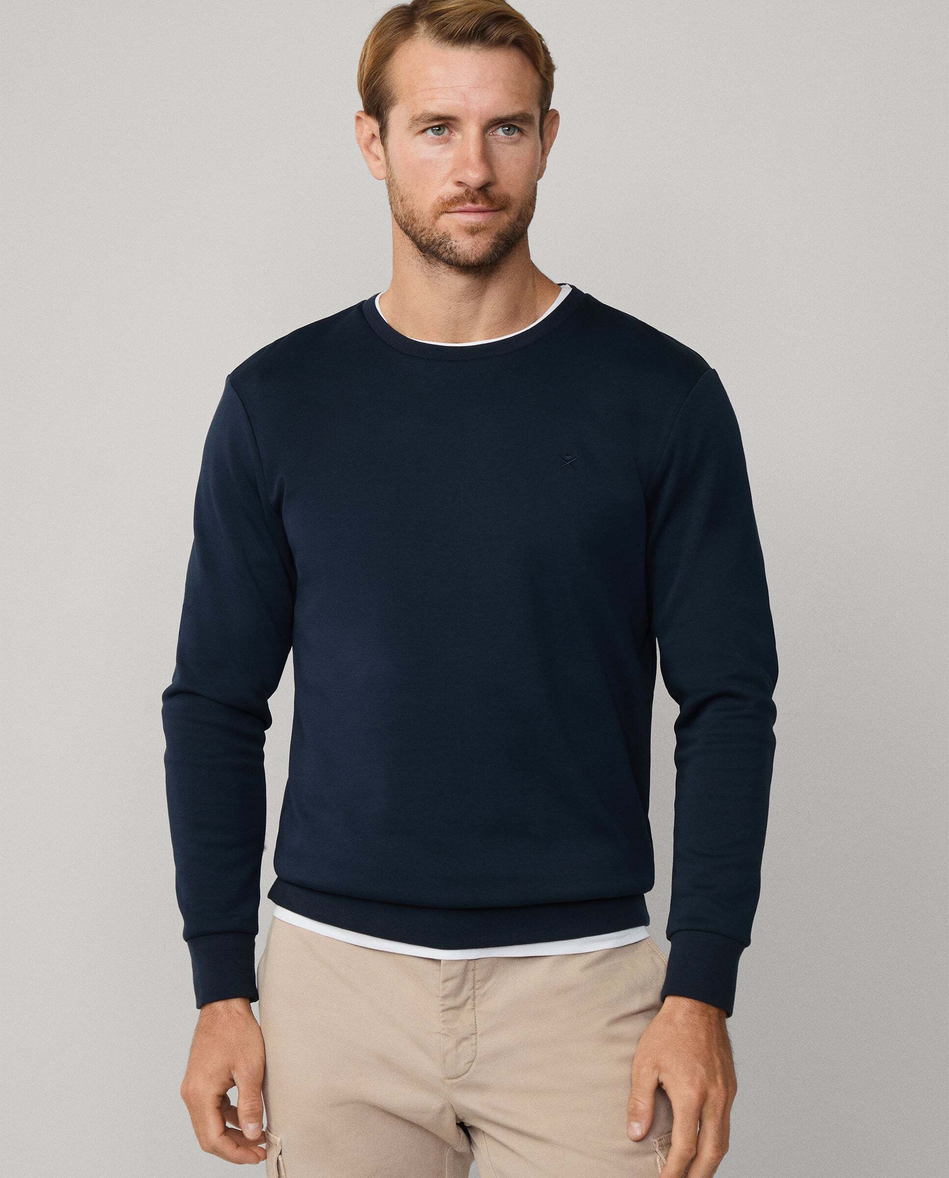 Hackett - Sudadera de hombre cuello redondo punto doble.