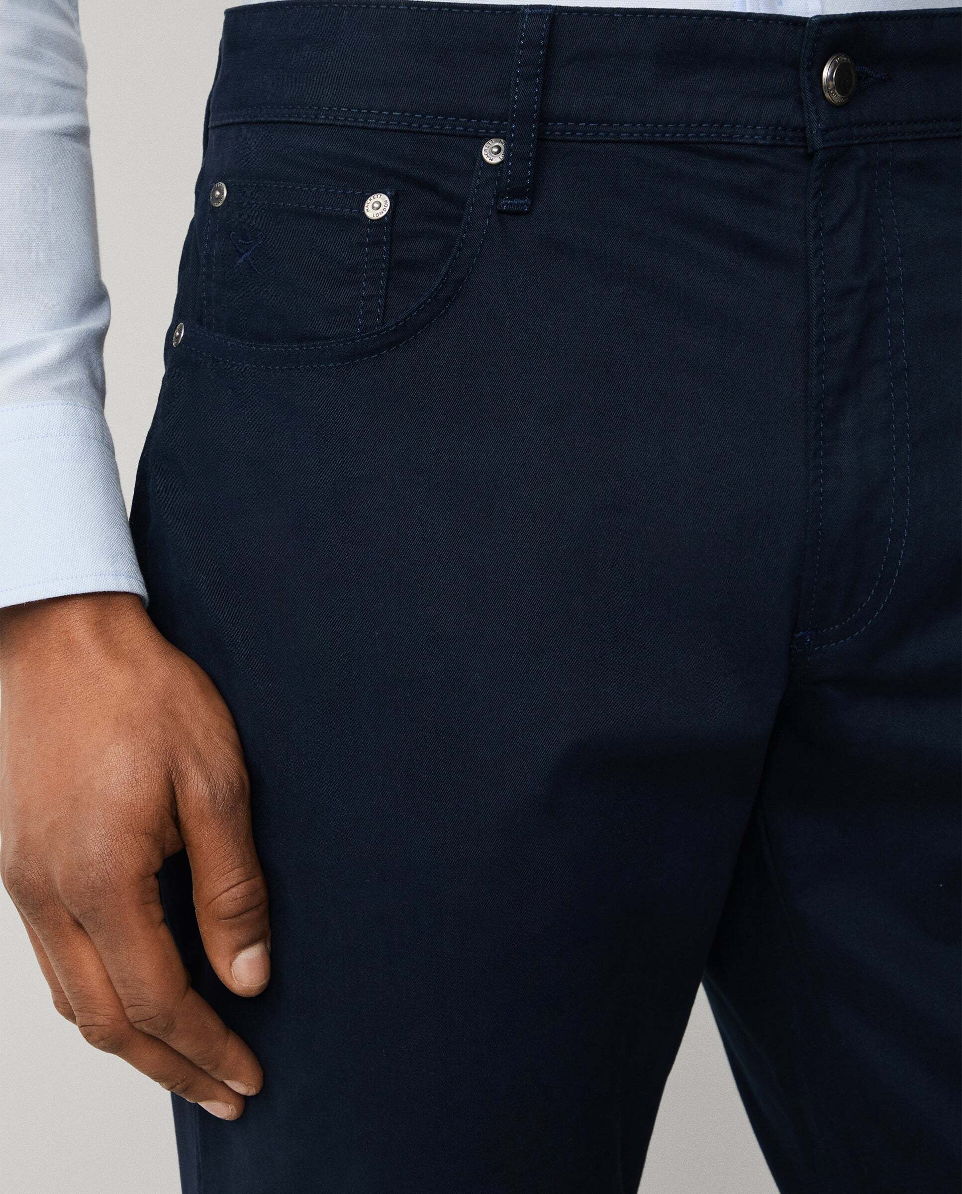 Imagen 4 de Pantalón de hombre trinity 5 bolsillos fit regular - Hackett - Azul Azul