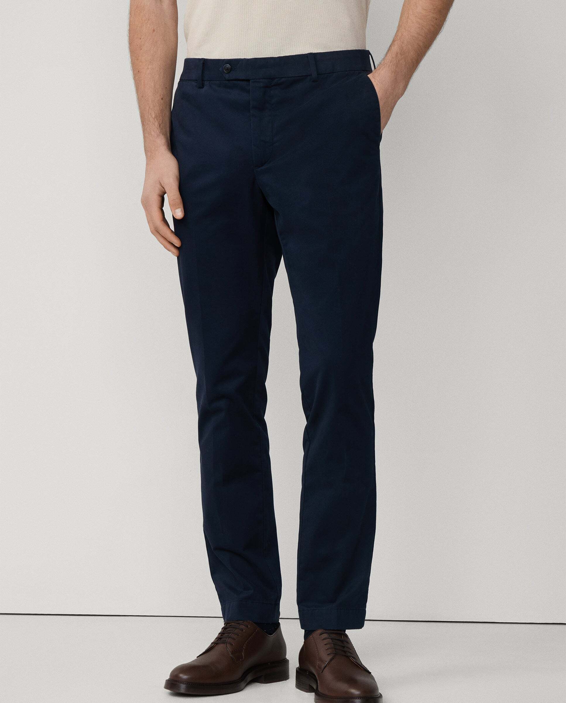 Chino de hombre slim fit en tejido de sarga - Hackett - Azul Azul-2