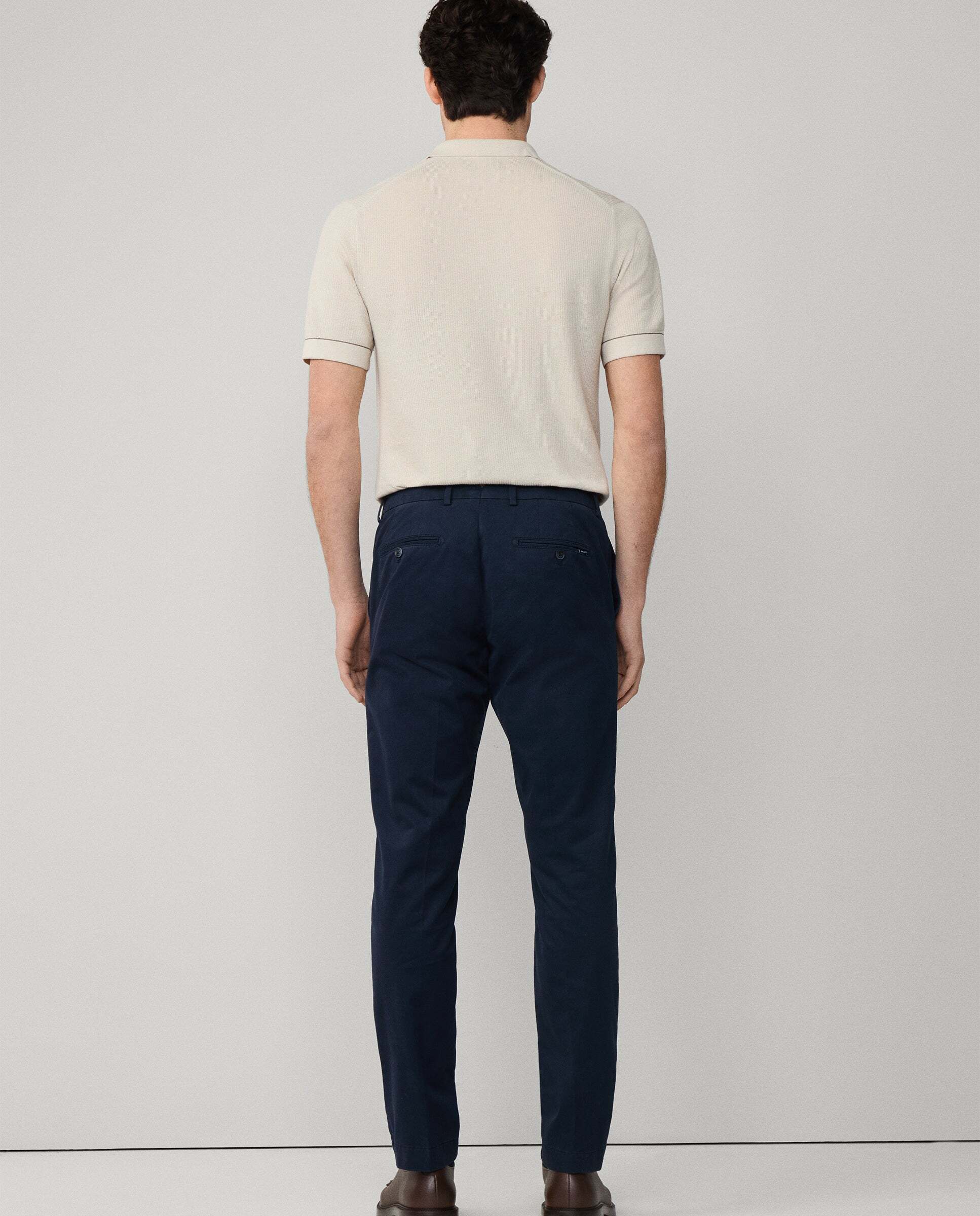 Chino de hombre slim fit en tejido de sarga - Hackett - Azul Azul-3