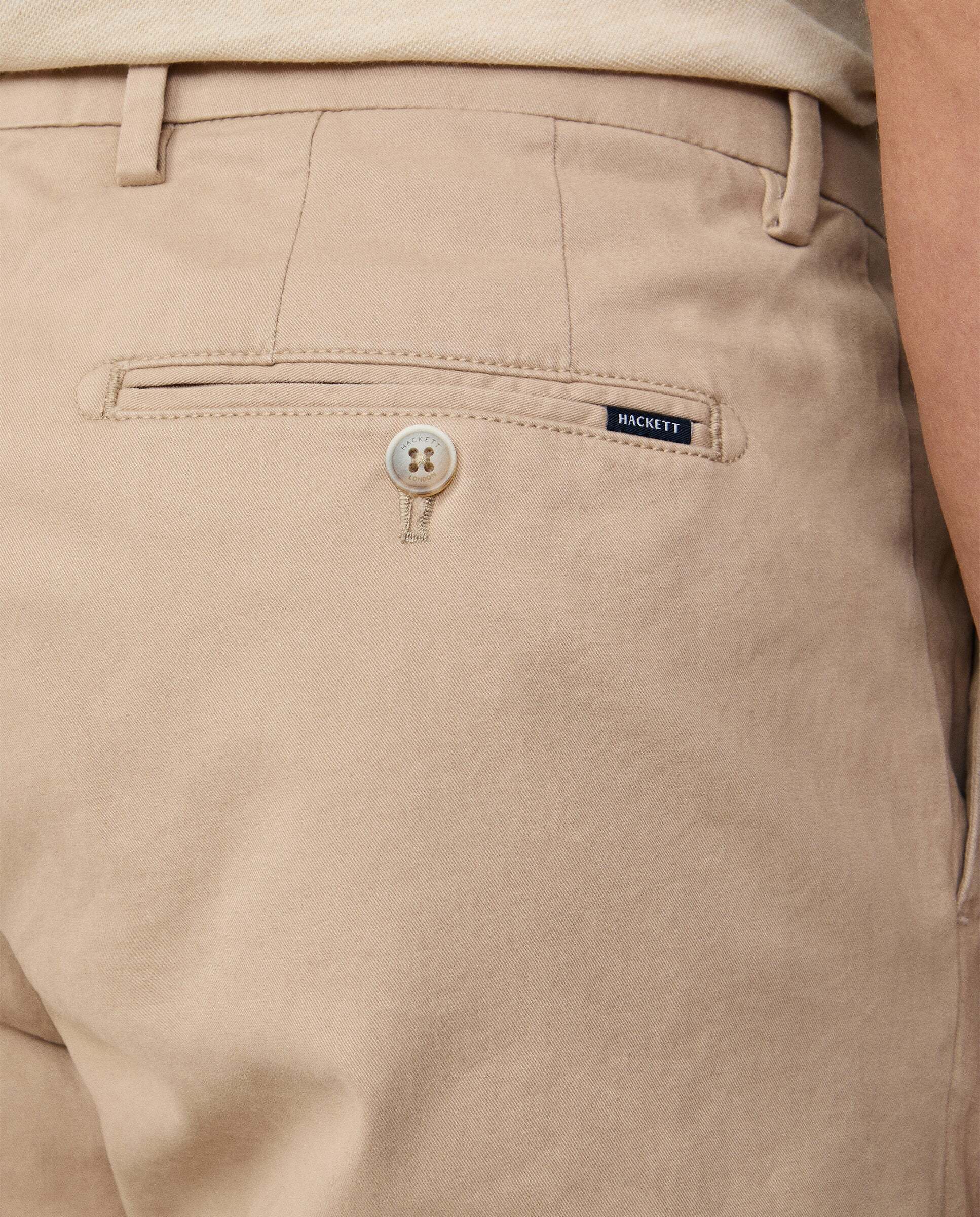 Chino de hombre slim fit en tejido de sarga - Hackett - Natural Natural-5
