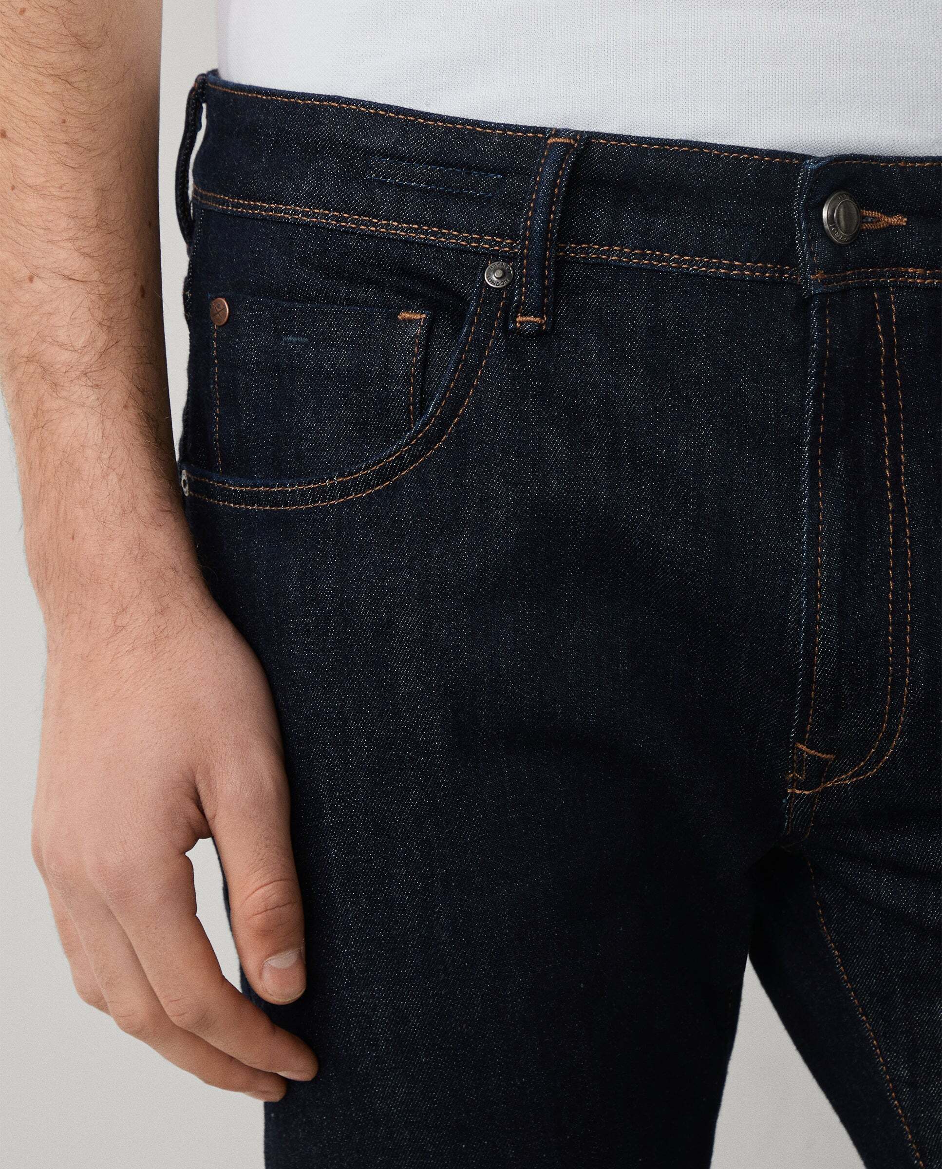 Imagen 4 de Vaquero de hombre selvedge lavado rinse fit slim - Hackett - Azul Azul