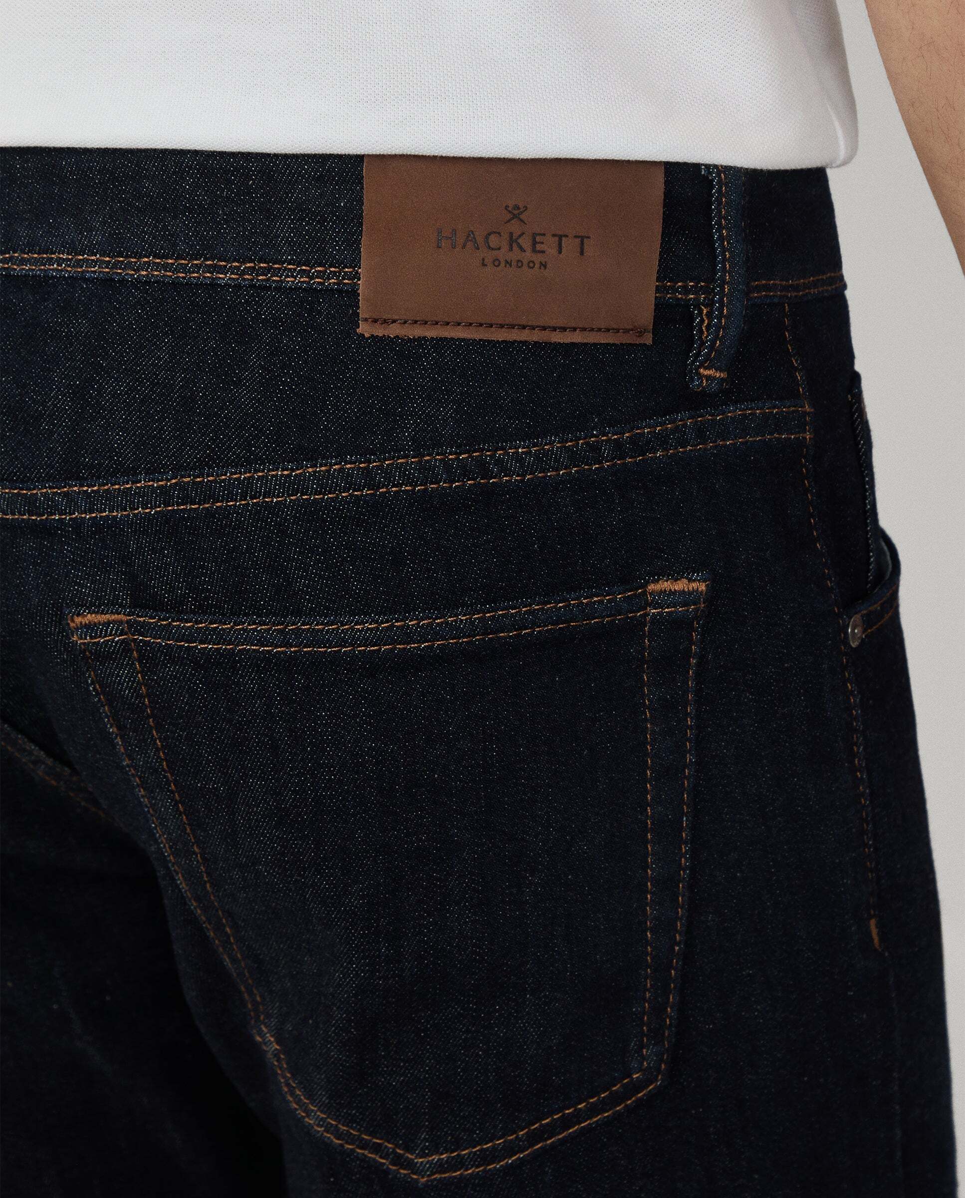 Imagen 5 de Vaquero de hombre selvedge lavado rinse fit slim - Hackett - Azul Azul