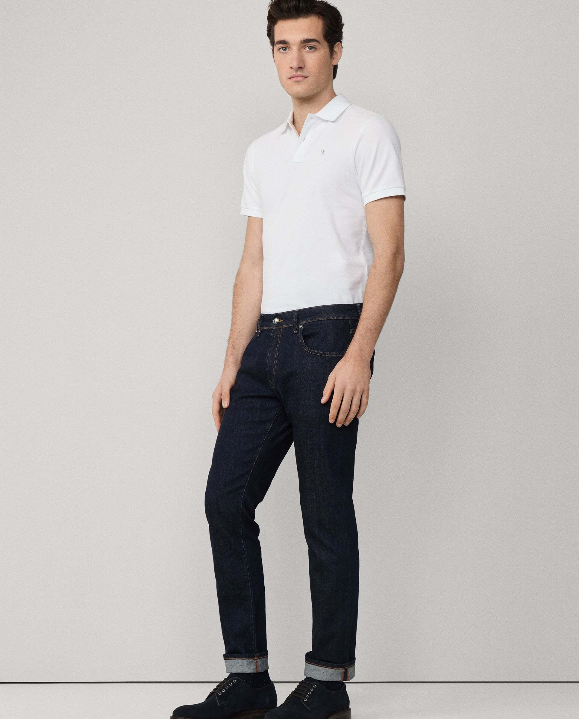 Imagen 6 de Vaquero de hombre selvedge lavado rinse fit slim - Hackett - Azul Azul