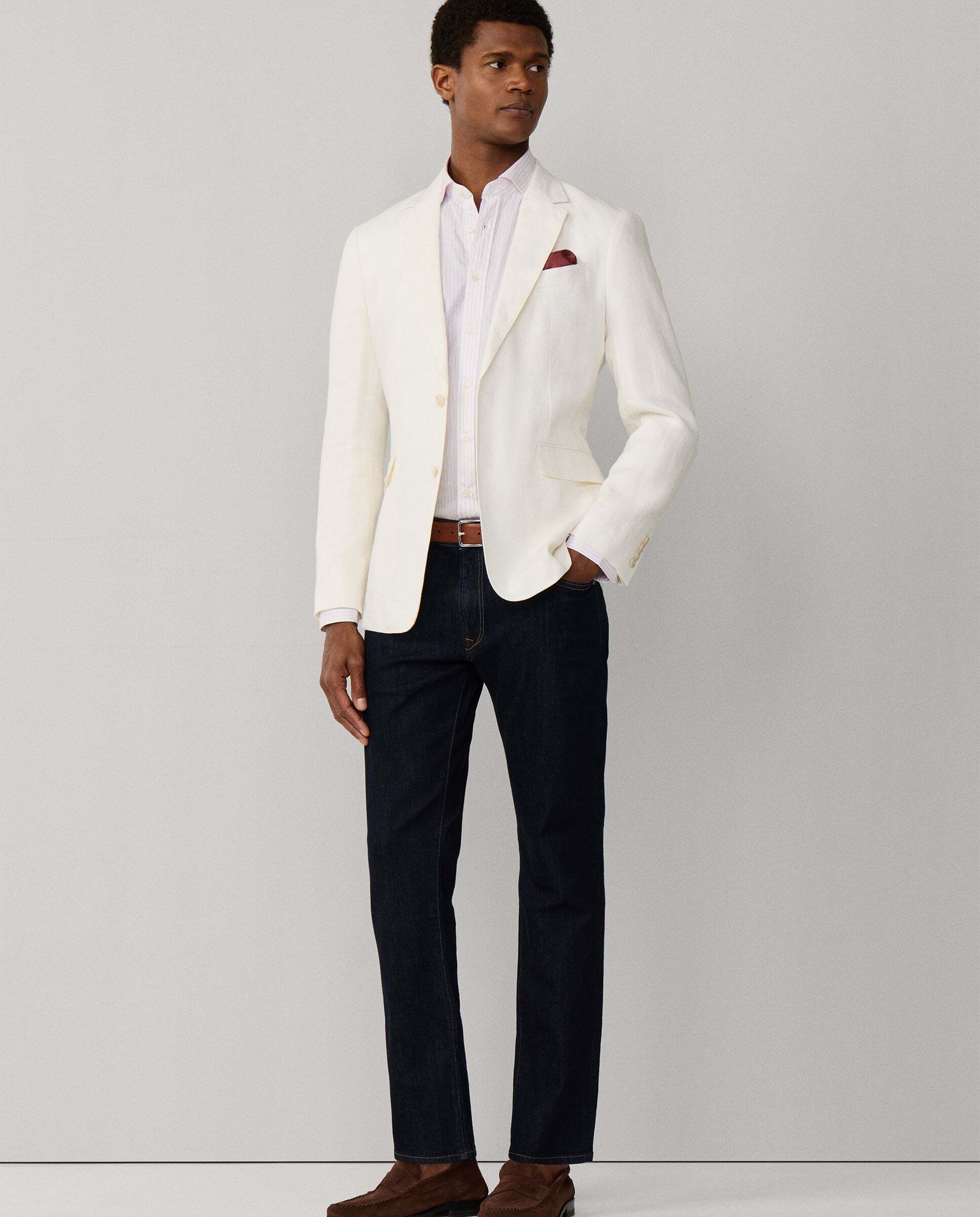 Imagen 7 de Vaquero de hombre selvedge lavado rinse fit slim - Hackett - Azul Azul