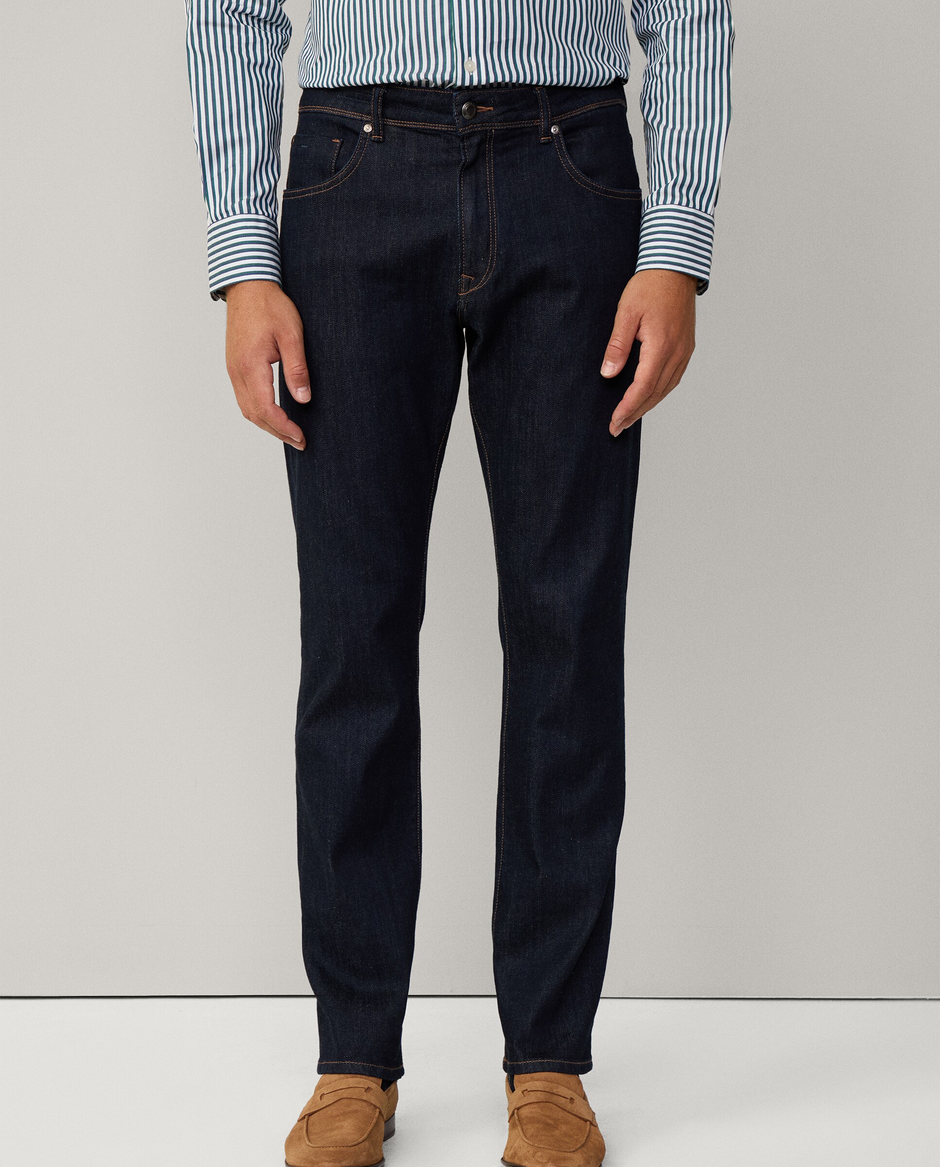 Imagen 3 de Vaquero de hombre lavado rinse fit clásico - Hackett - Azul oscuro Azul oscuro