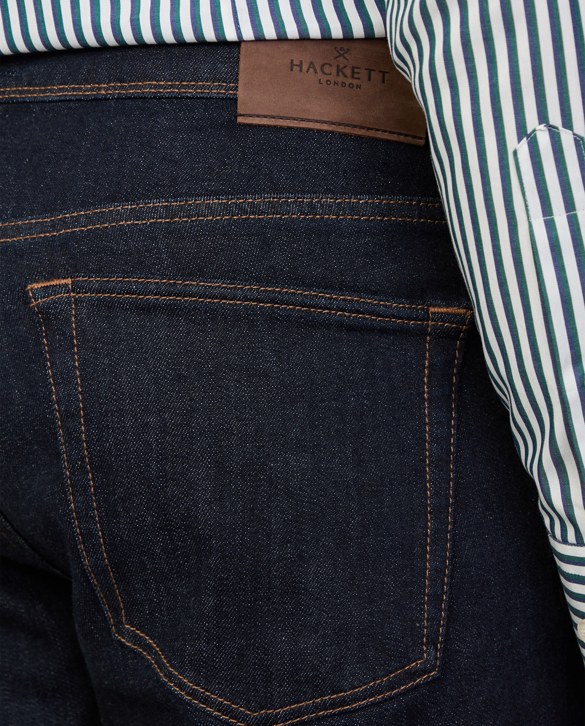 Imagen 5 de Vaquero de hombre lavado rinse fit clásico - Hackett - Azul oscuro Azul oscuro