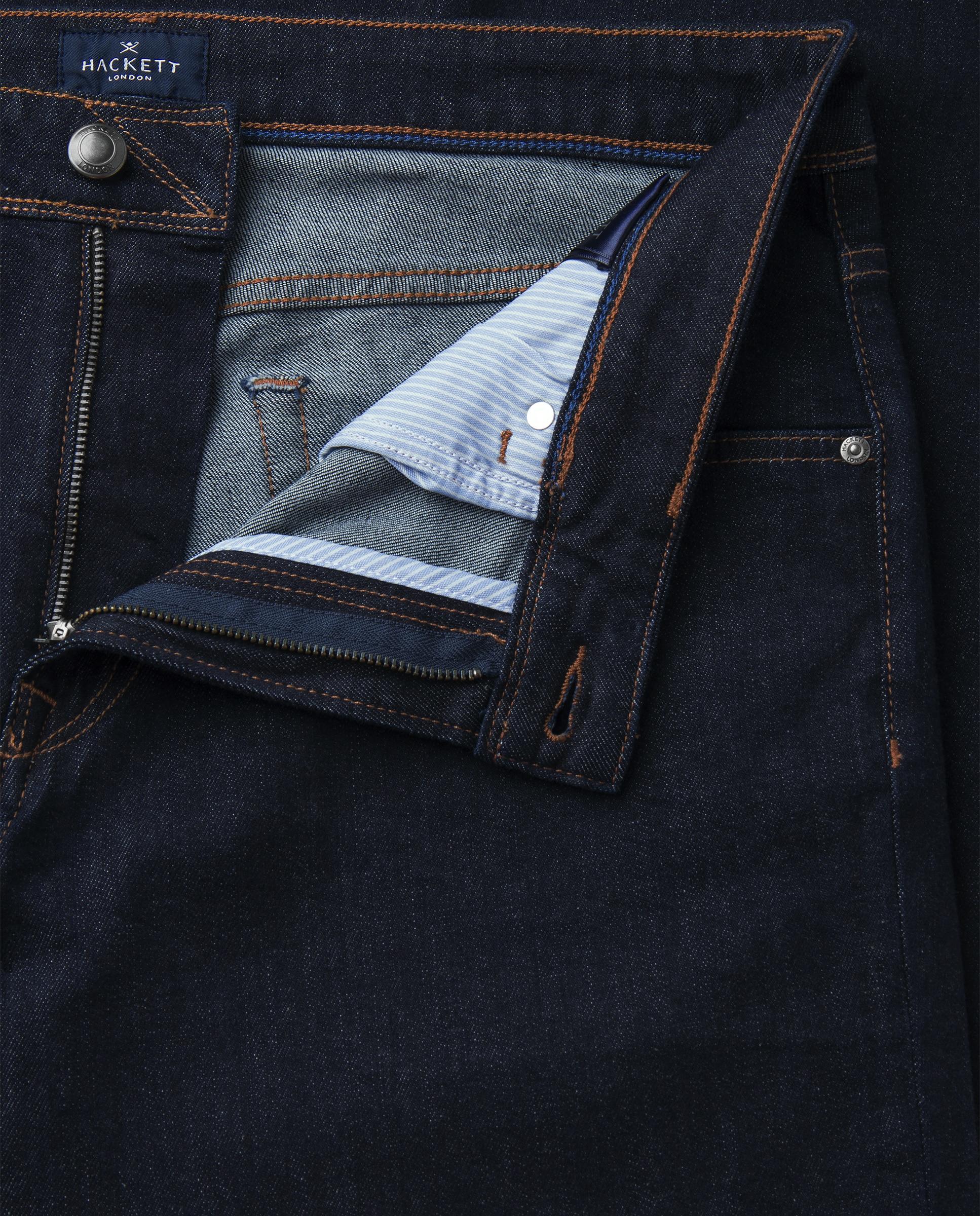 Imagen 6 de Vaquero de hombre lavado rinse fit clásico - Hackett - Azul oscuro Azul oscuro