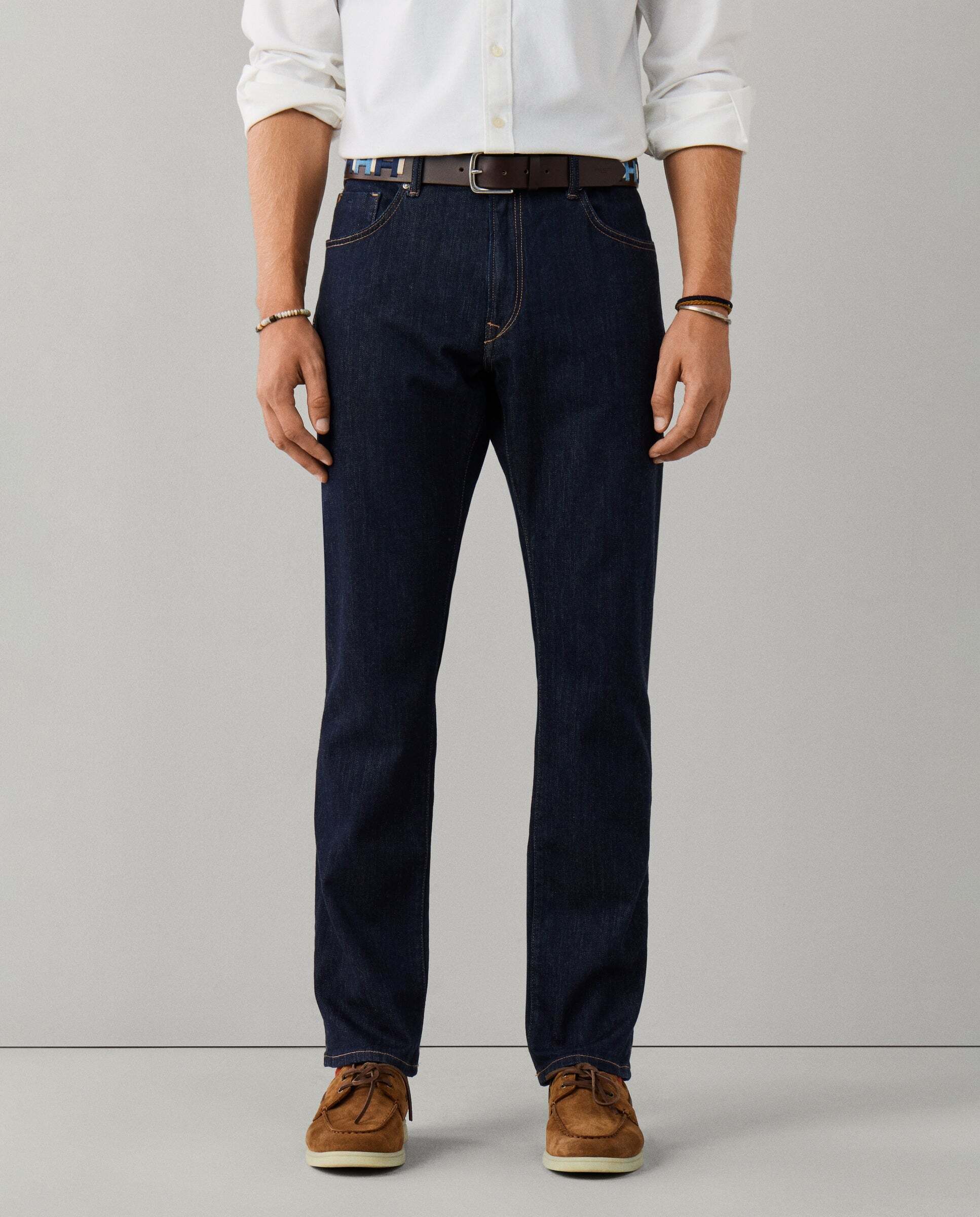 Imagen 2 de Vaquero de hombre lavado rinse fit clásico - Hackett - Azul Azul