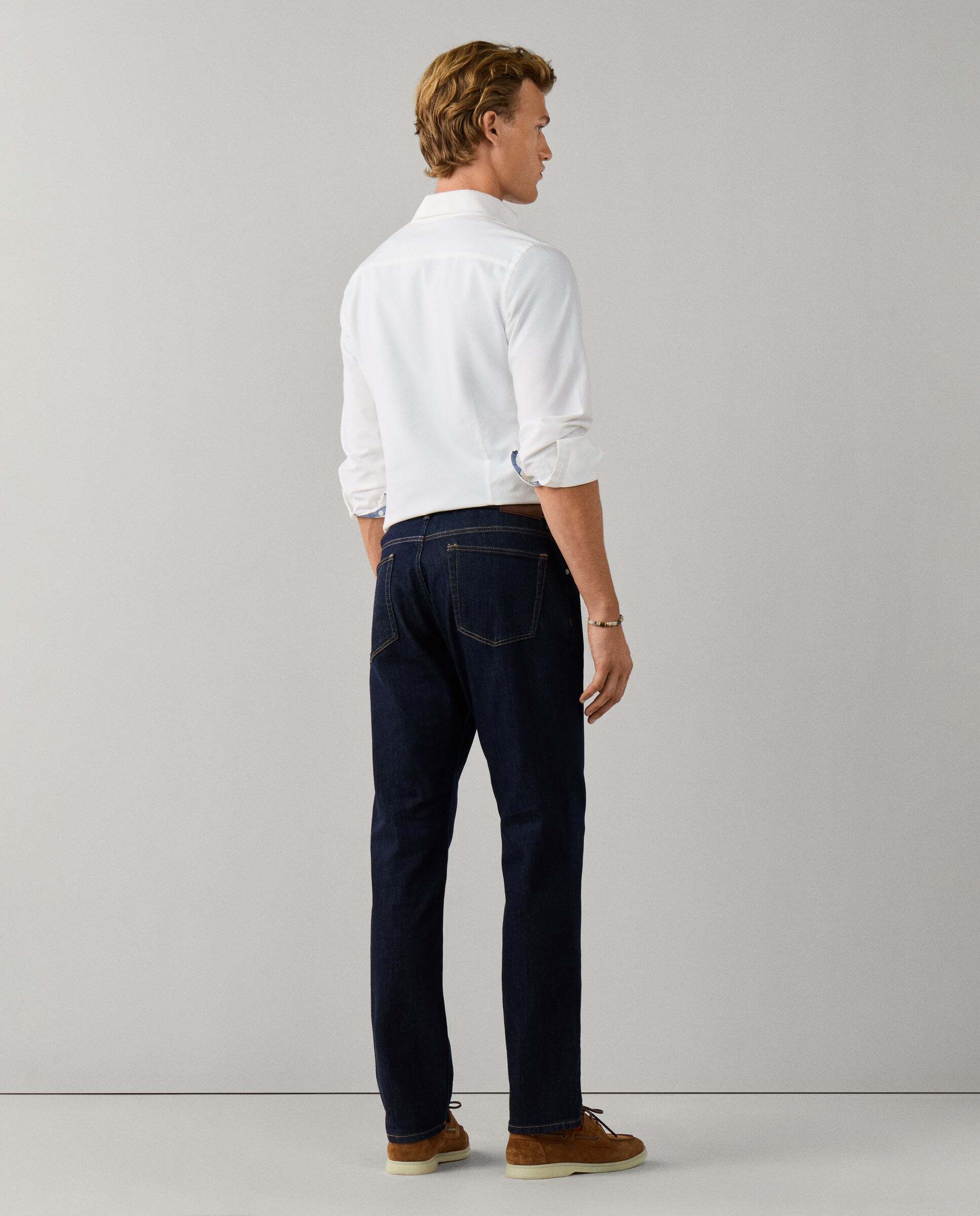 Imagen 3 de Vaquero de hombre lavado rinse fit clásico - Hackett - Azul Azul