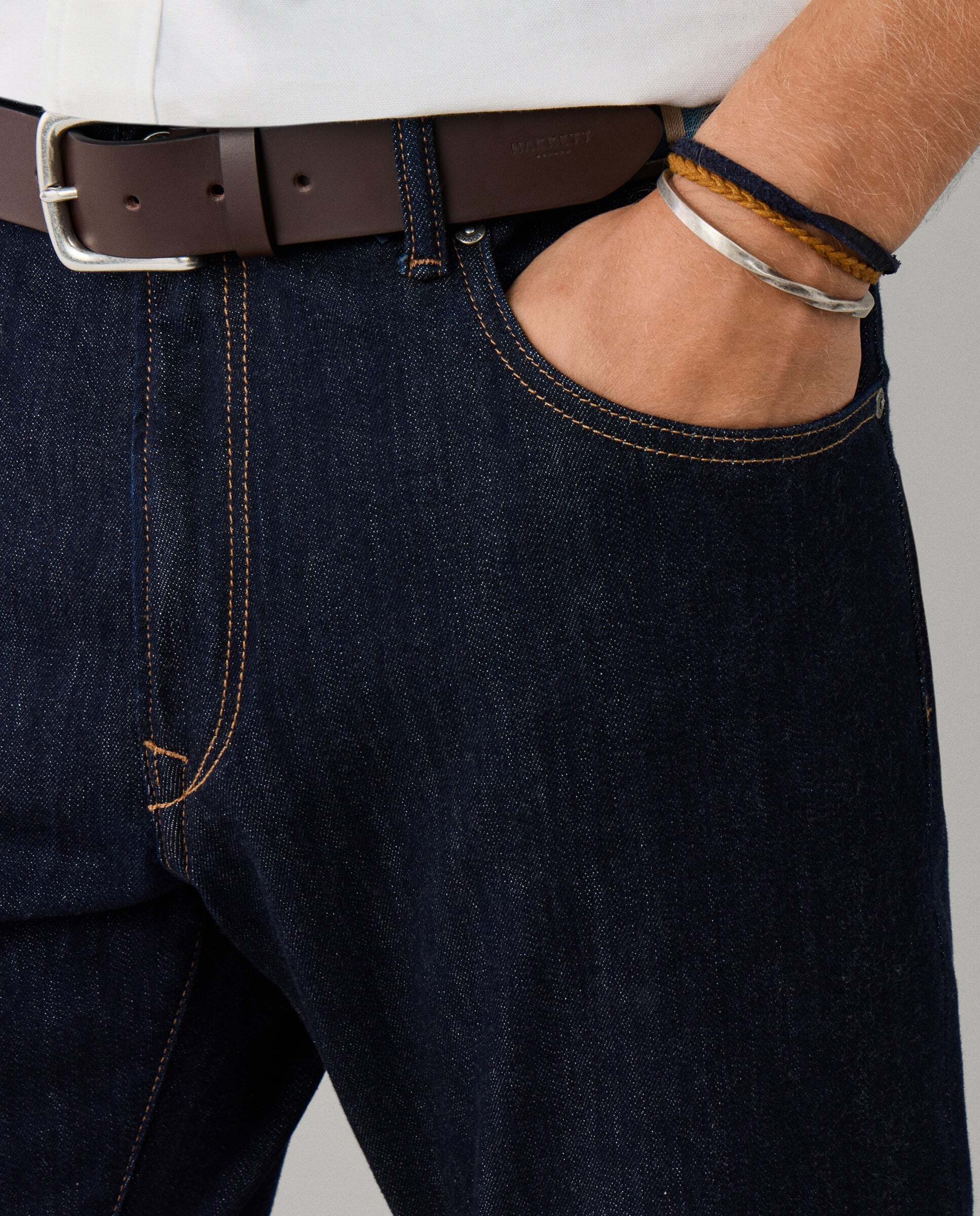 Imagen 4 de Vaquero de hombre lavado rinse fit clásico - Hackett - Azul Azul