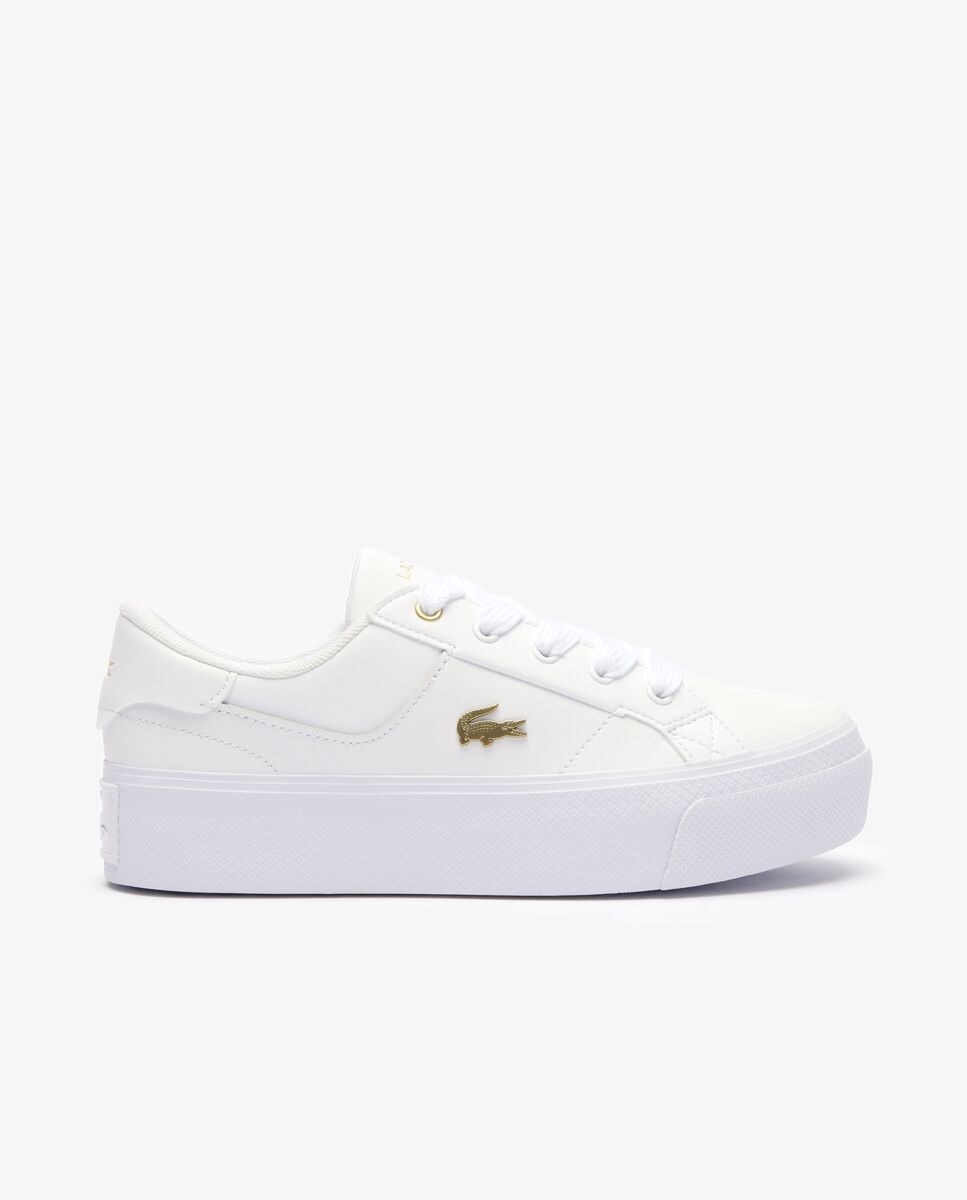 Lacoste - Zapatillas de mujer Ziane Platform de piel en blanco.