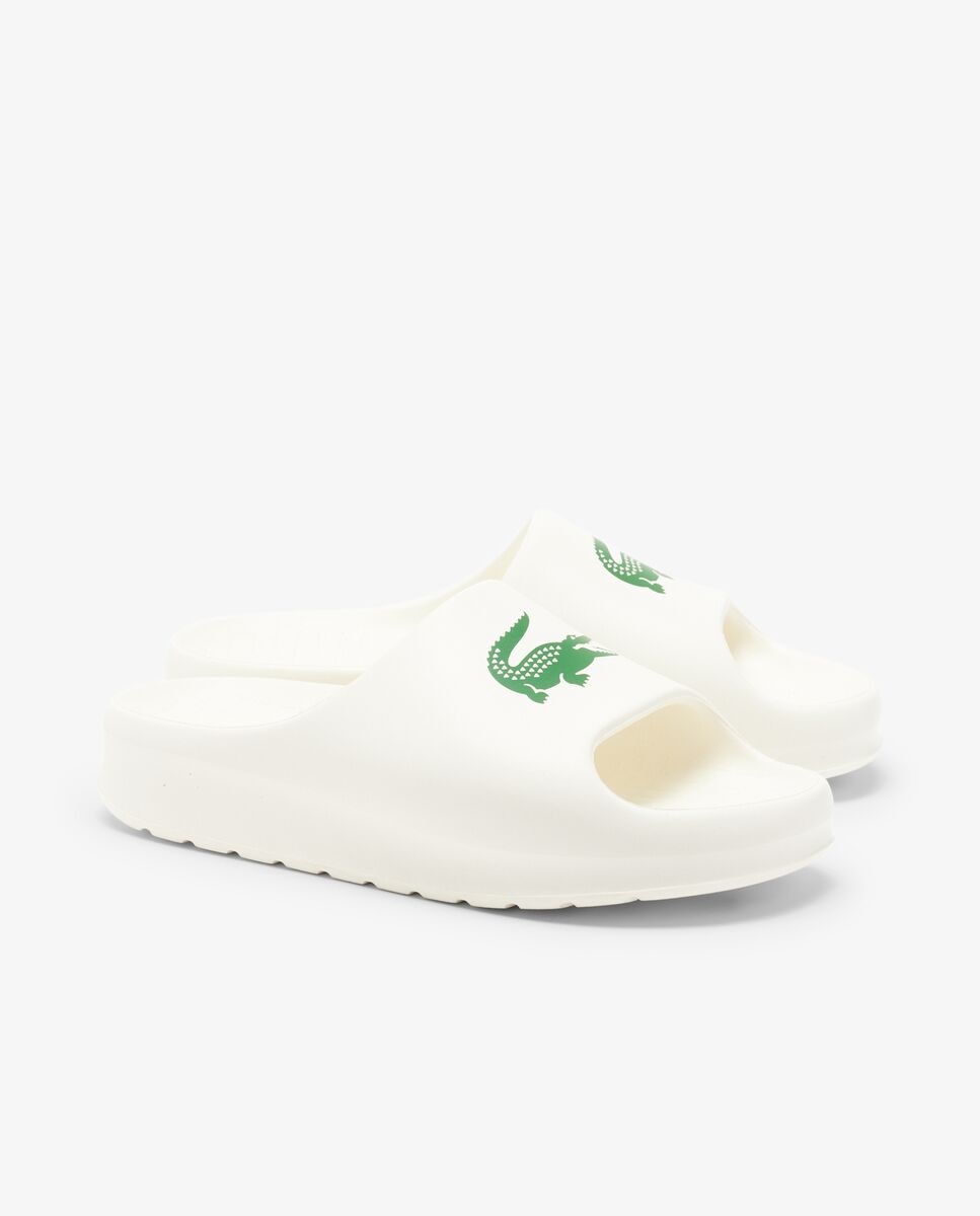 Chanclas de mujer serve slide en blanco - Lacoste - Blanco / Verde Blanco / Verde-3