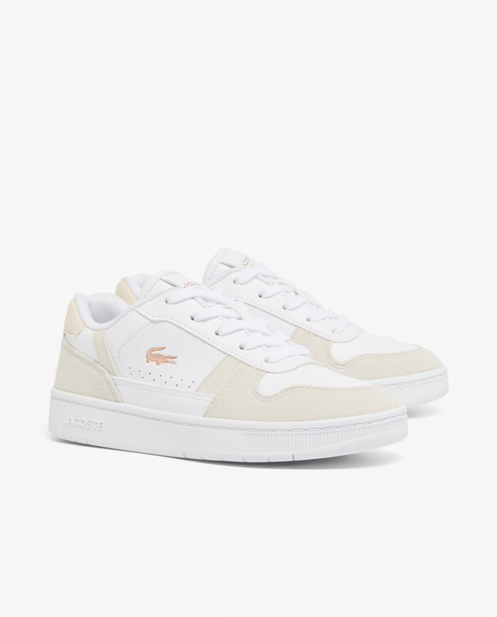 Zapatillas unisex t-clip set unisex infantiles - Lacoste - Beige / Blanco Beige / Blanco-6