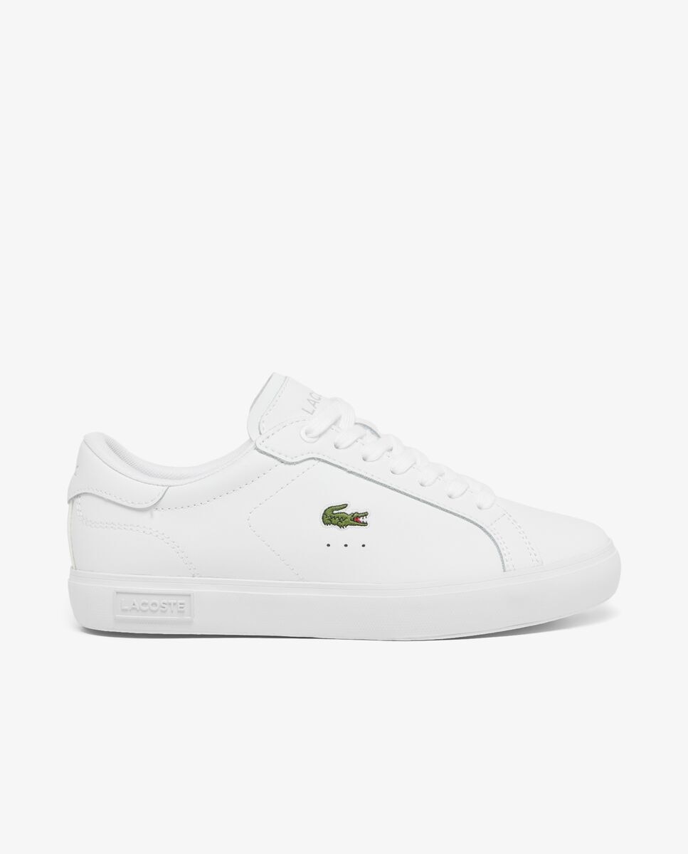 Lacoste - Zapatillas deportivas de mujer Powercourt de piel en blanco.