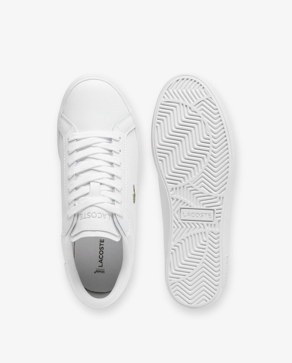 Zapatillas deportivas de mujer Powercourt de piel en blanco - Lacoste - Negro Negro-2