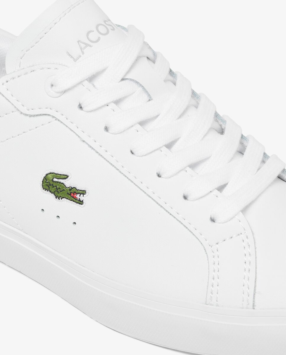 Zapatillas deportivas de mujer Powercourt de piel en blanco - Lacoste - Negro Negro-4