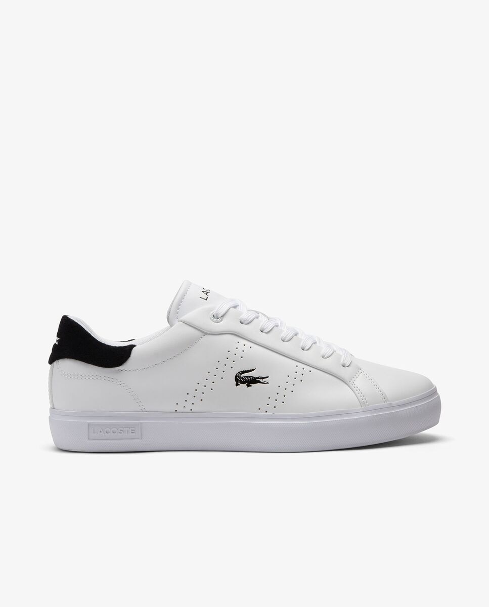 Lacoste - Zapatillas de hombre Powercourt de cuero en blanco.