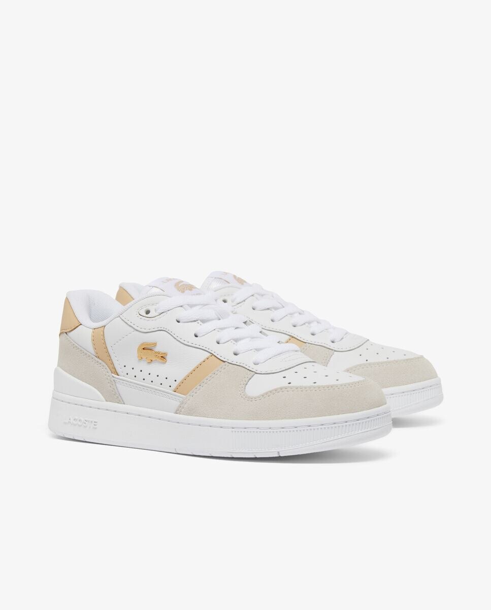 Zapatillas T-Clip Set de piel de mujer en - Lacoste - Blanco Blanco-3