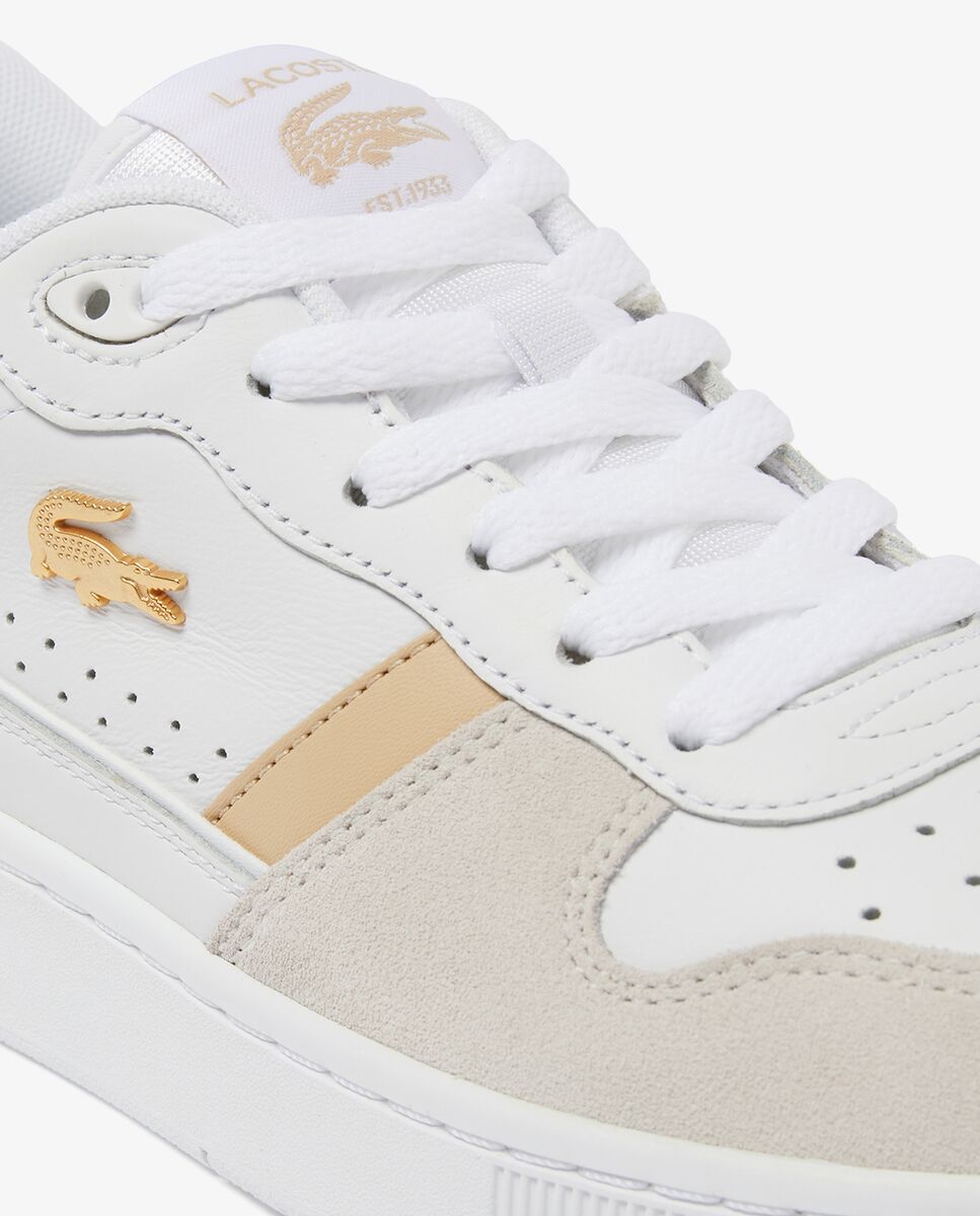 Zapatillas T-Clip Set de piel de mujer en - Lacoste - Blanco Blanco-4