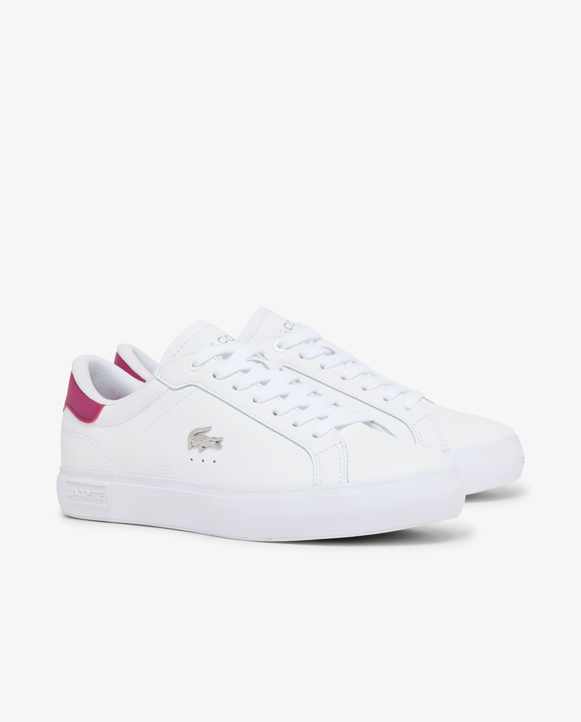 Zapatillas powercourt de piel de mujer en - Lacoste - Blanco Blanco-3