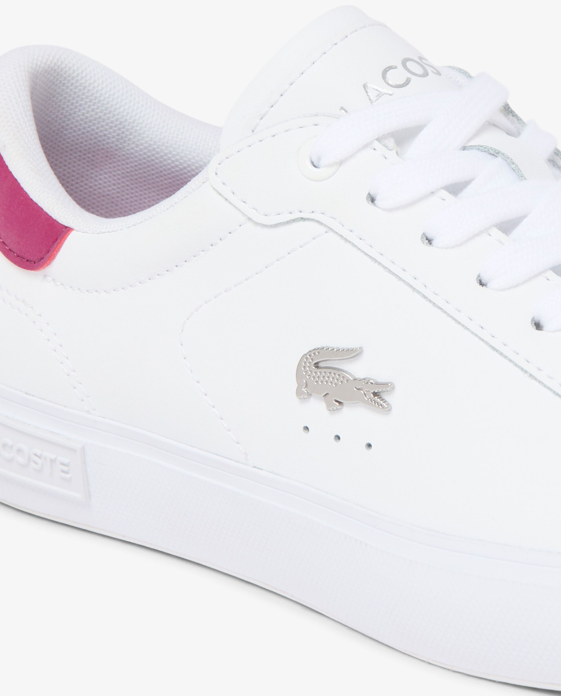 Zapatillas powercourt de piel de mujer en - Lacoste - Blanco Blanco-4