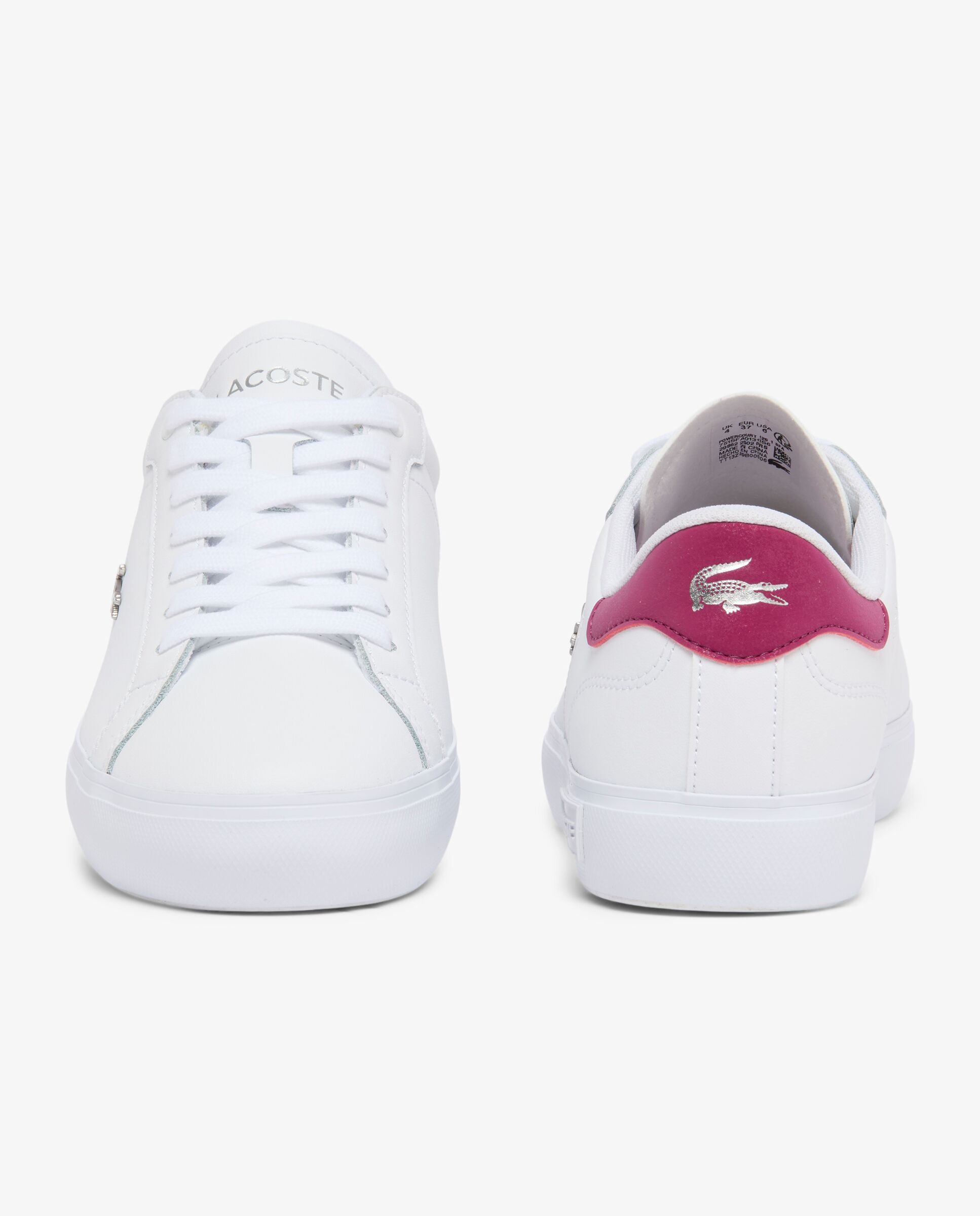 Zapatillas powercourt de piel de mujer en - Lacoste - Blanco Blanco-5