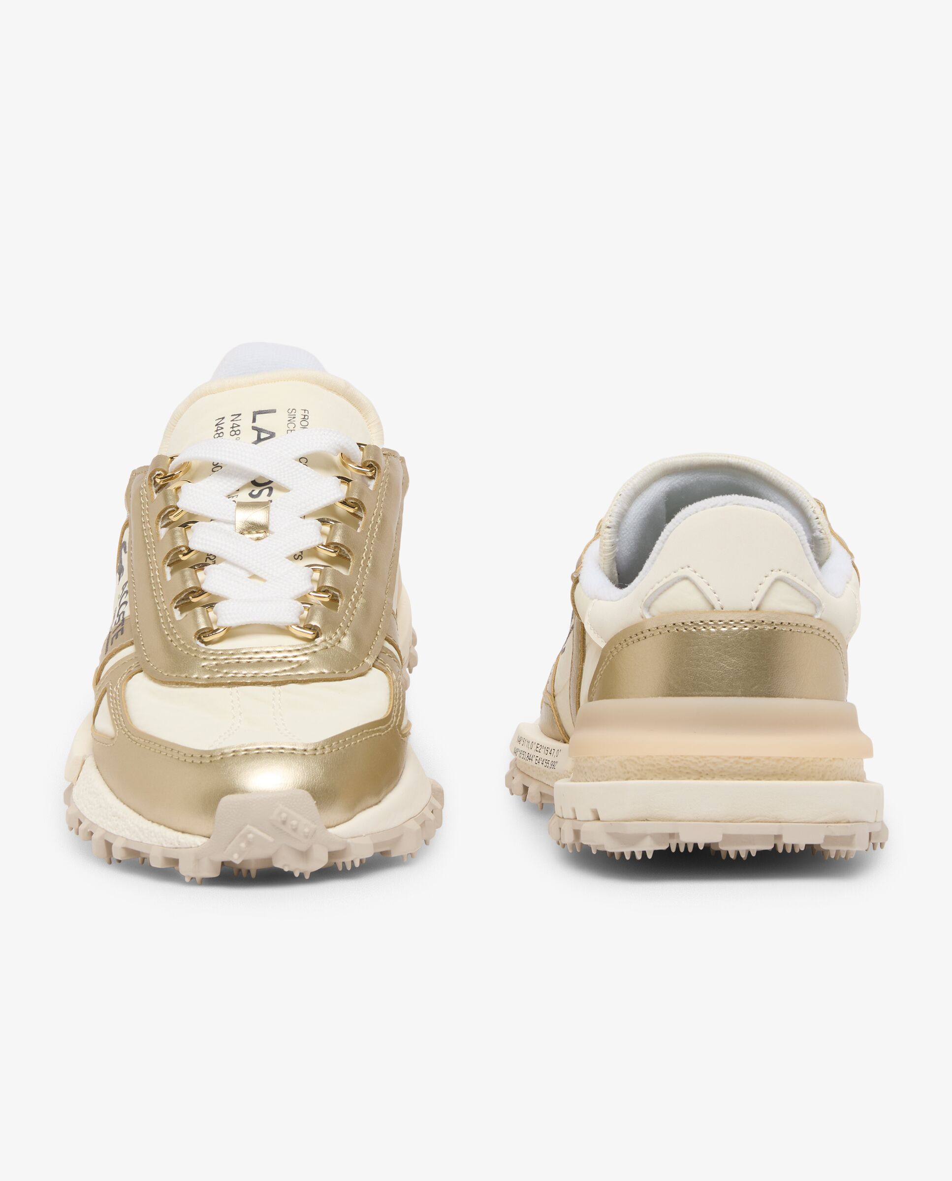 Imagen 5 de Zapatillas Activas de Élite para Mujeres Color Oro Líquido - Lacoste - Blanco Blanco