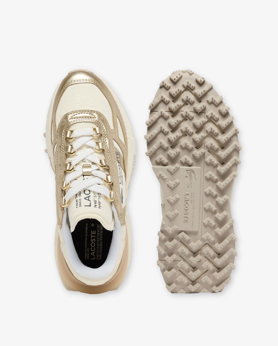 Lacoste - Zapatillas Activas de Élite para Mujeres Color Oro Líquido.