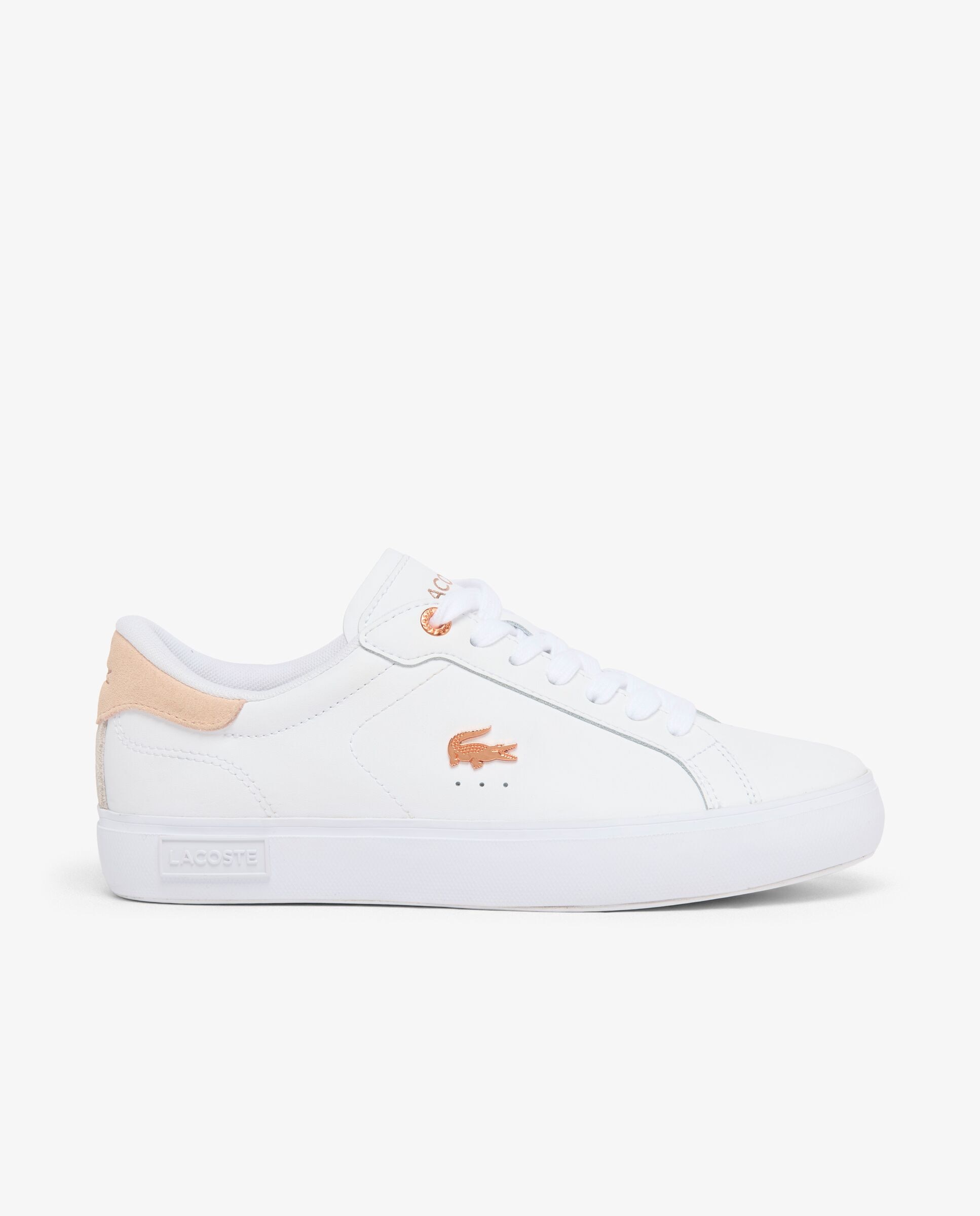 Zapatillas powercourt de piel de mujer en - Lacoste - Blanco Blanco-1