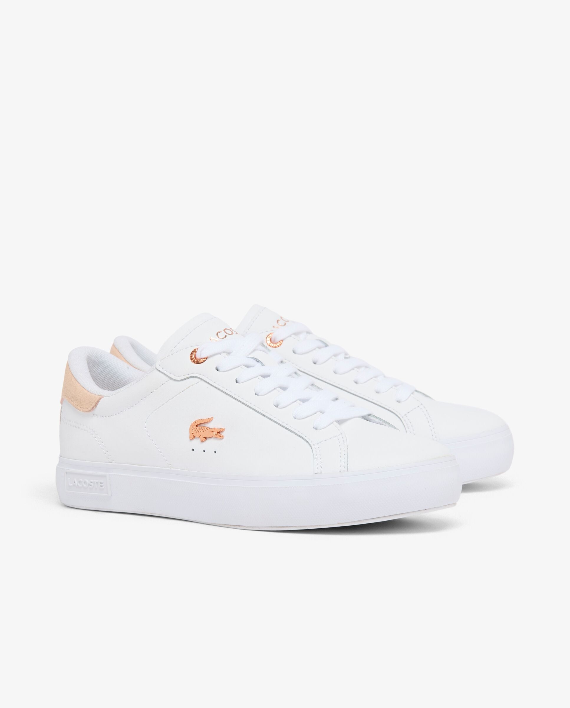 Zapatillas powercourt de piel de mujer en - Lacoste - Blanco Blanco-3