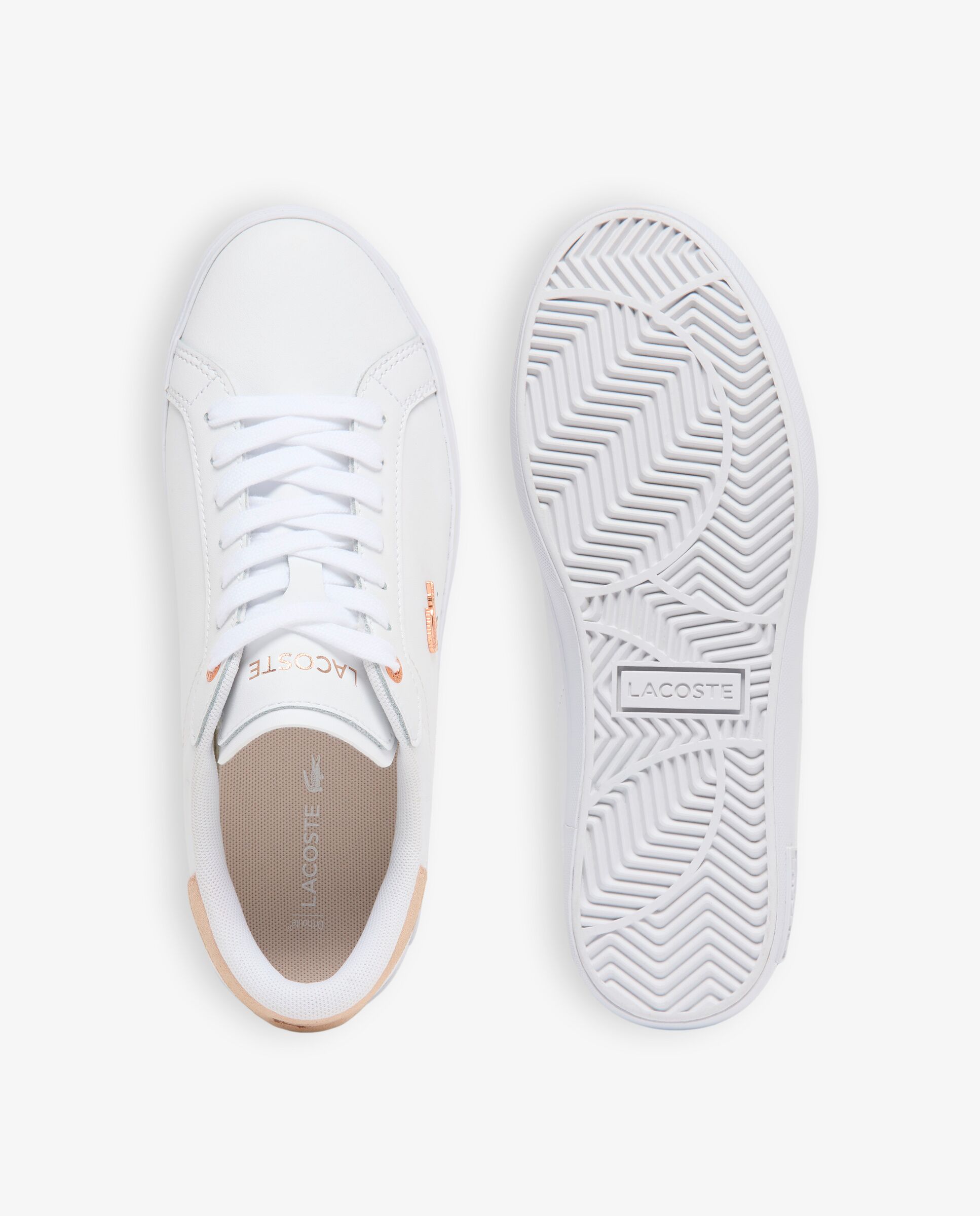 Zapatillas powercourt de piel de mujer en - Lacoste - Blanco Blanco-2
