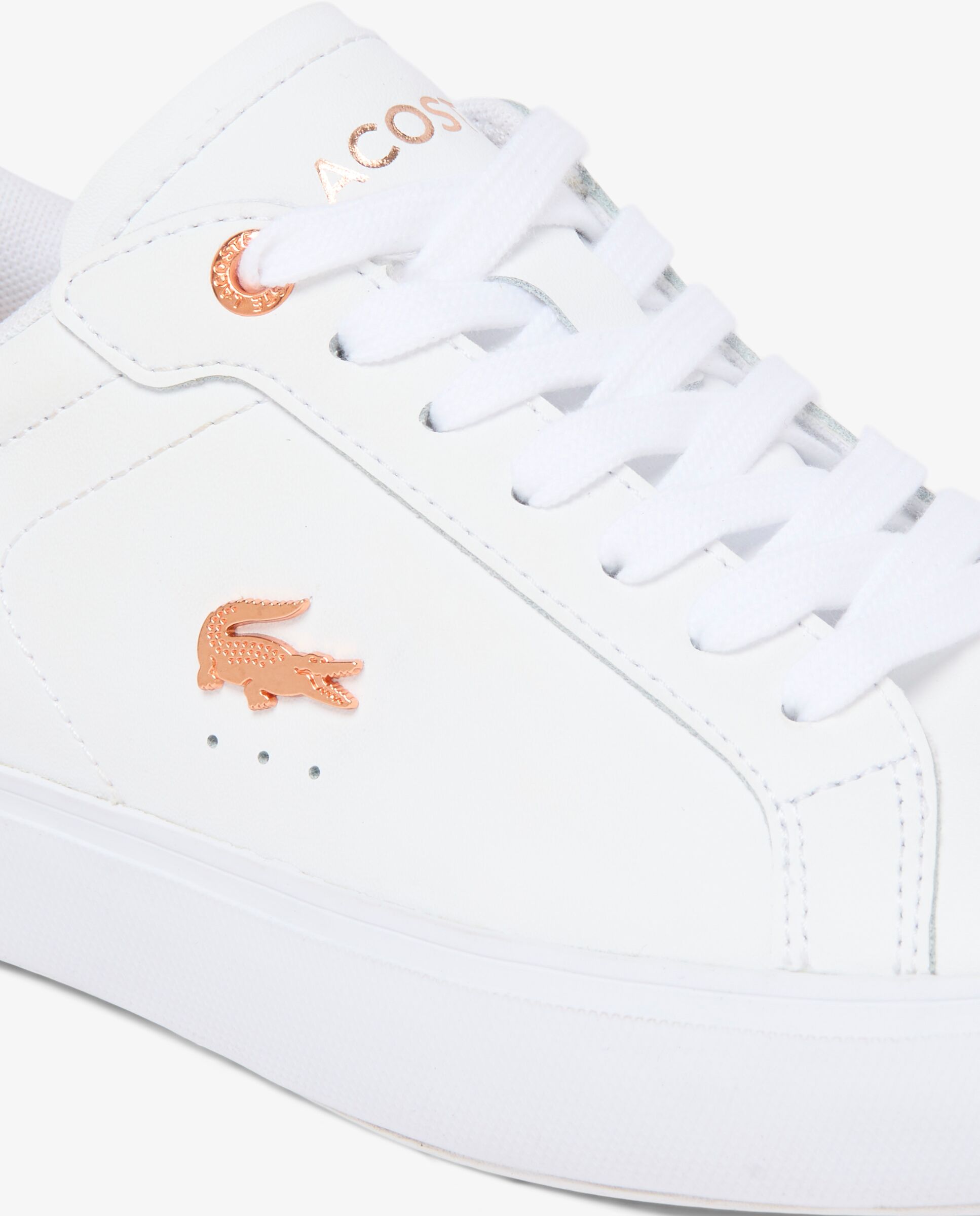 Zapatillas powercourt de piel de mujer en - Lacoste - Blanco Blanco-4