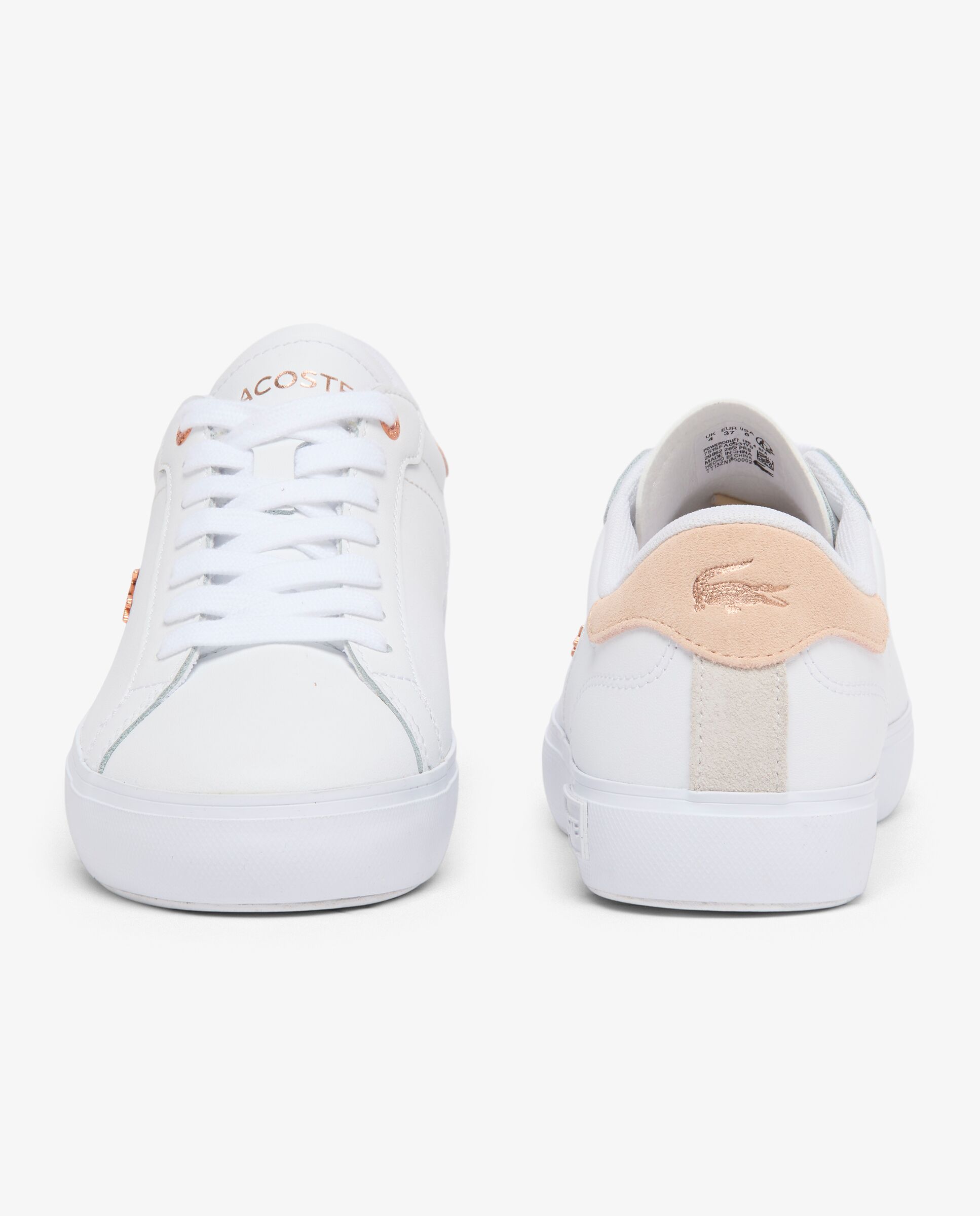 Zapatillas powercourt de piel de mujer en - Lacoste - Blanco Blanco-5