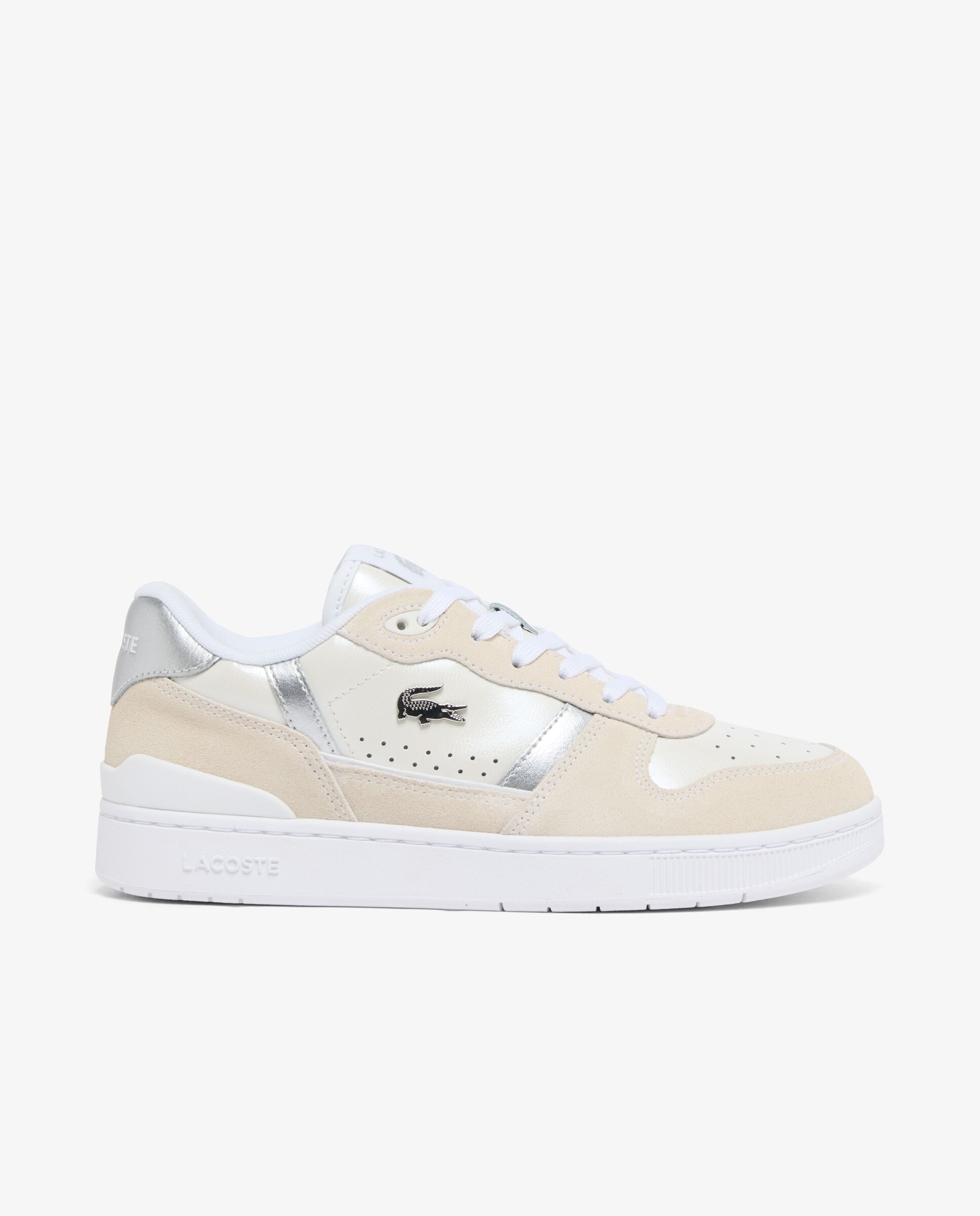 Zapatillas t-clip set de piel de mujer en - Lacoste - Blanco Blanco-1